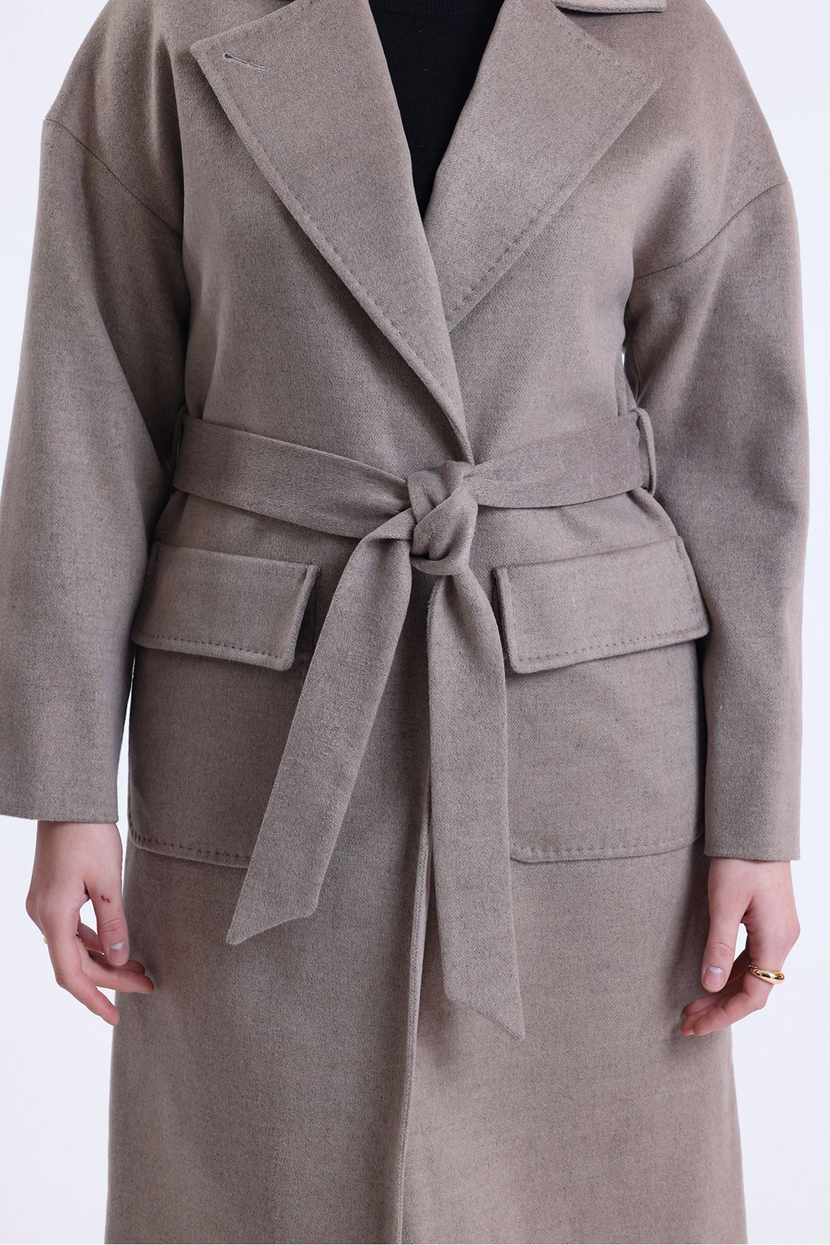 kabanc m Women s Belted Cashmere Coat Trendyol
