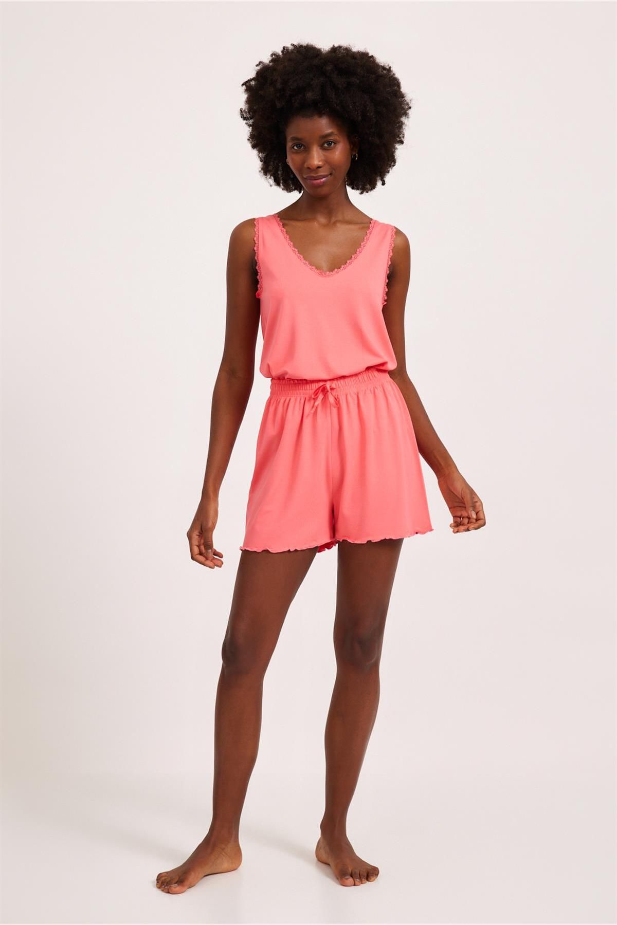 Katia Bony Fun Giraffe Women s Shorts Pink Trendyol
