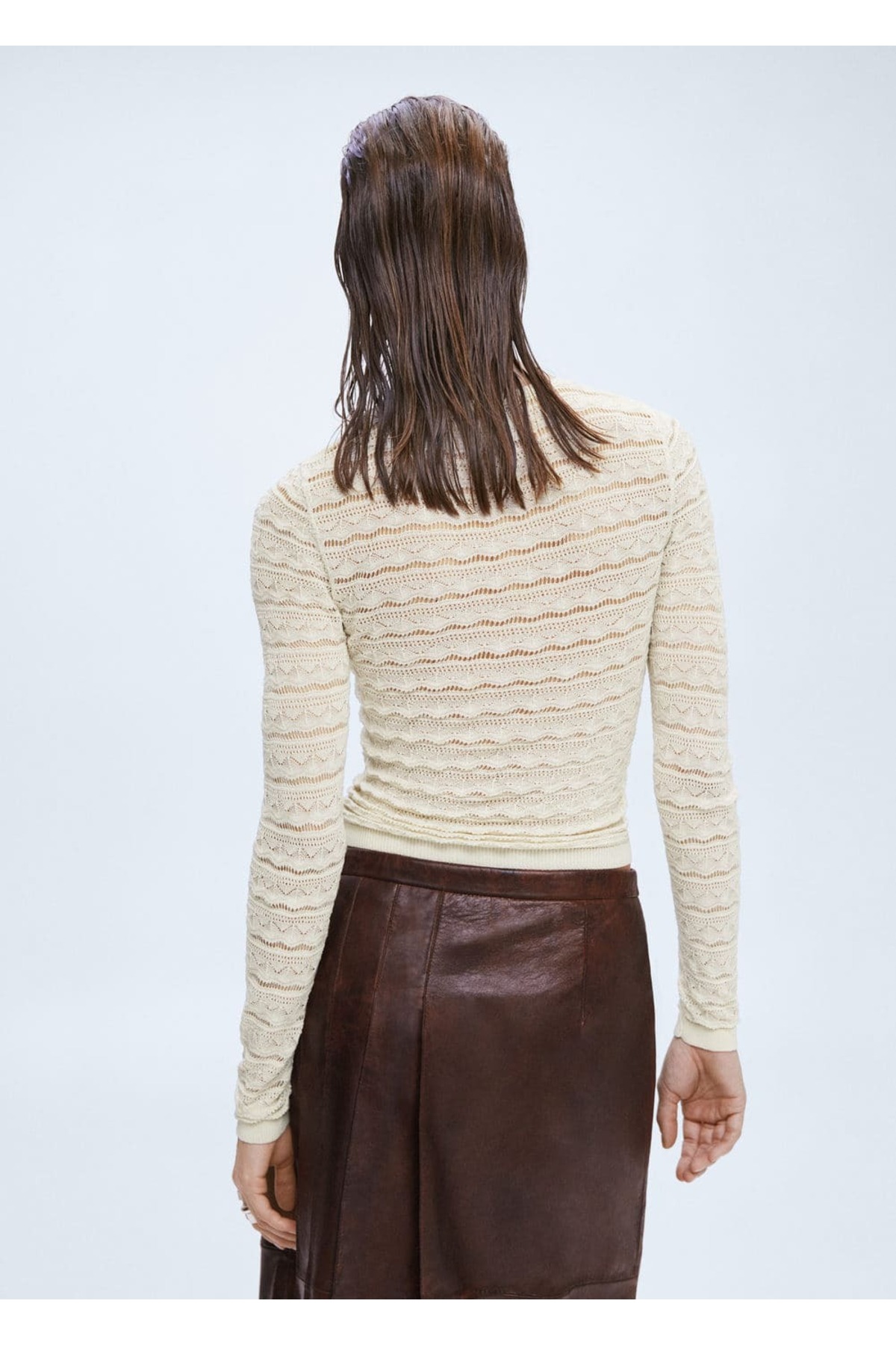 بافت و پلیور زنانه اکرو منگوMANGO | 47084432 اورجینال - تصویر 4