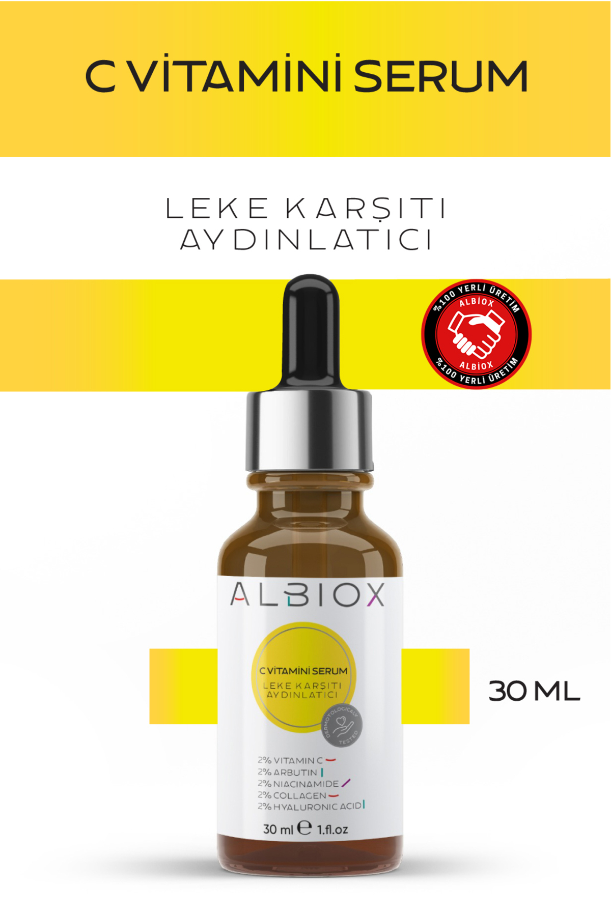 Albiox C Vitamini Serumu (vitamin C + Hyaluronic Acid + Arbutin +