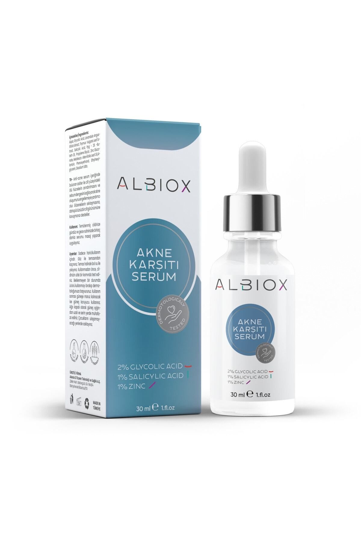 سرم ضد آکنه پوست (اسید گلیکولیک + اسید سالیسیلیک + روی) 30 میلی لیتر Albiox