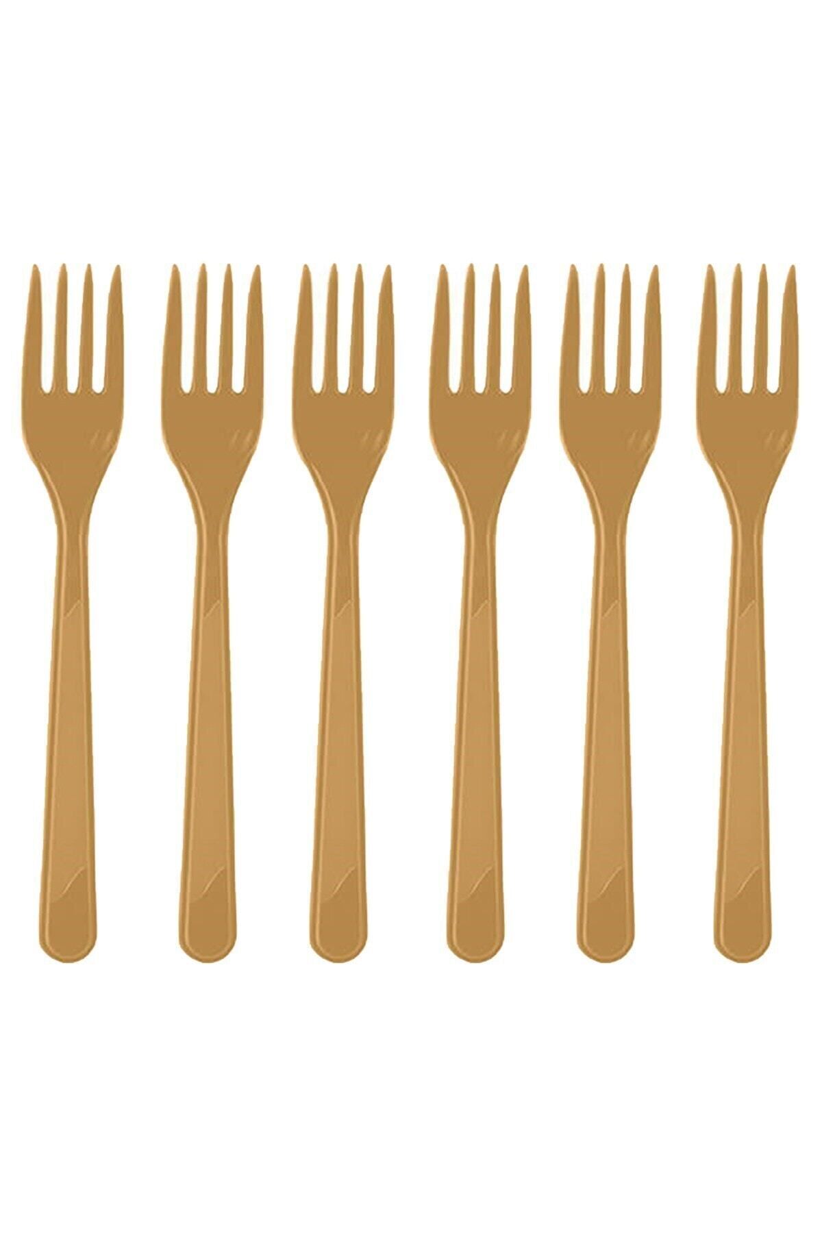 YENİ HEDİYELİK DÜNYAM Set De 25 Furculițe Din Plastic Gold Gold - All Ages