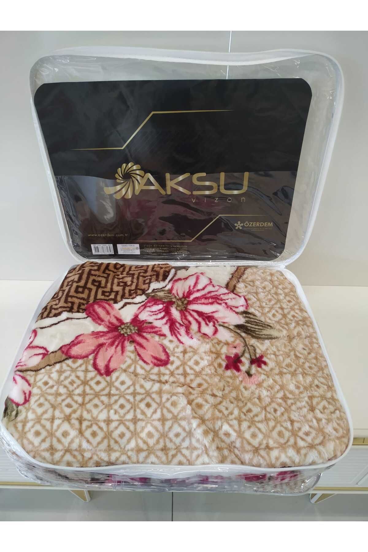 پتوی یک نفره چند رنگ یتو پتو تک قهوه ای  AKSU