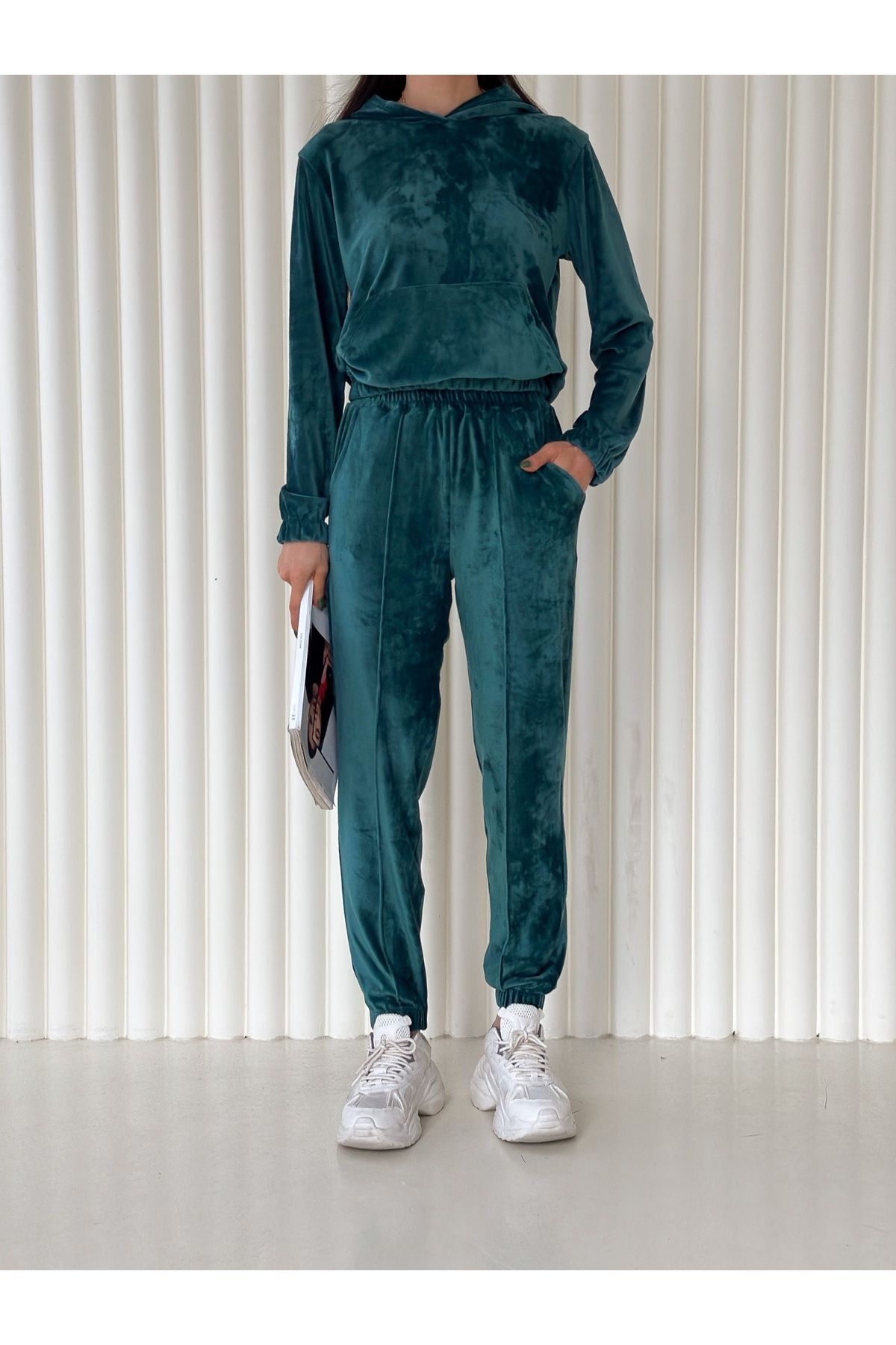 Velvet cheap green tracksuit