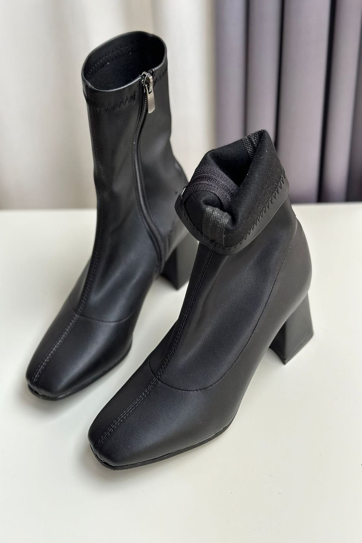 Cute black clearance leather boots