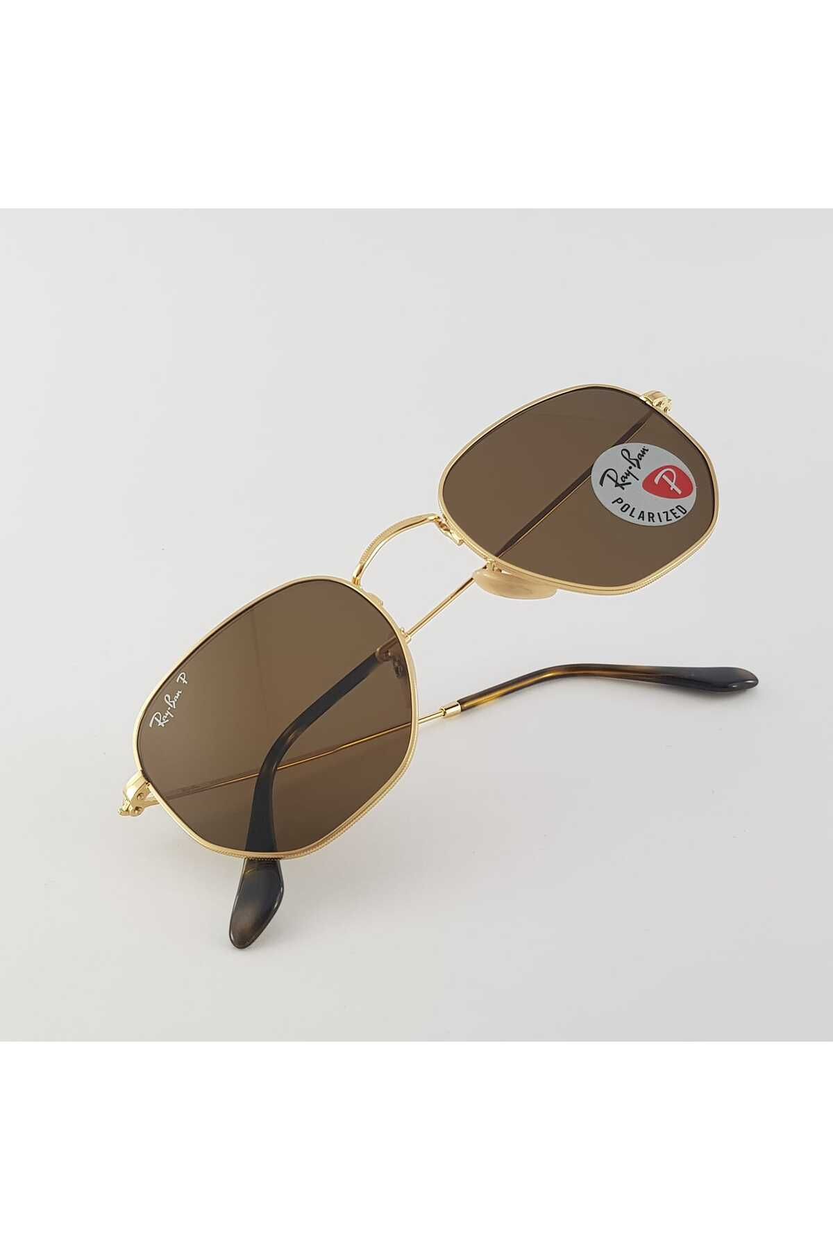 عینک آفتابی طلایی مردانه و زنانه 3548 001 57 51 اورجینال Ray-Ban