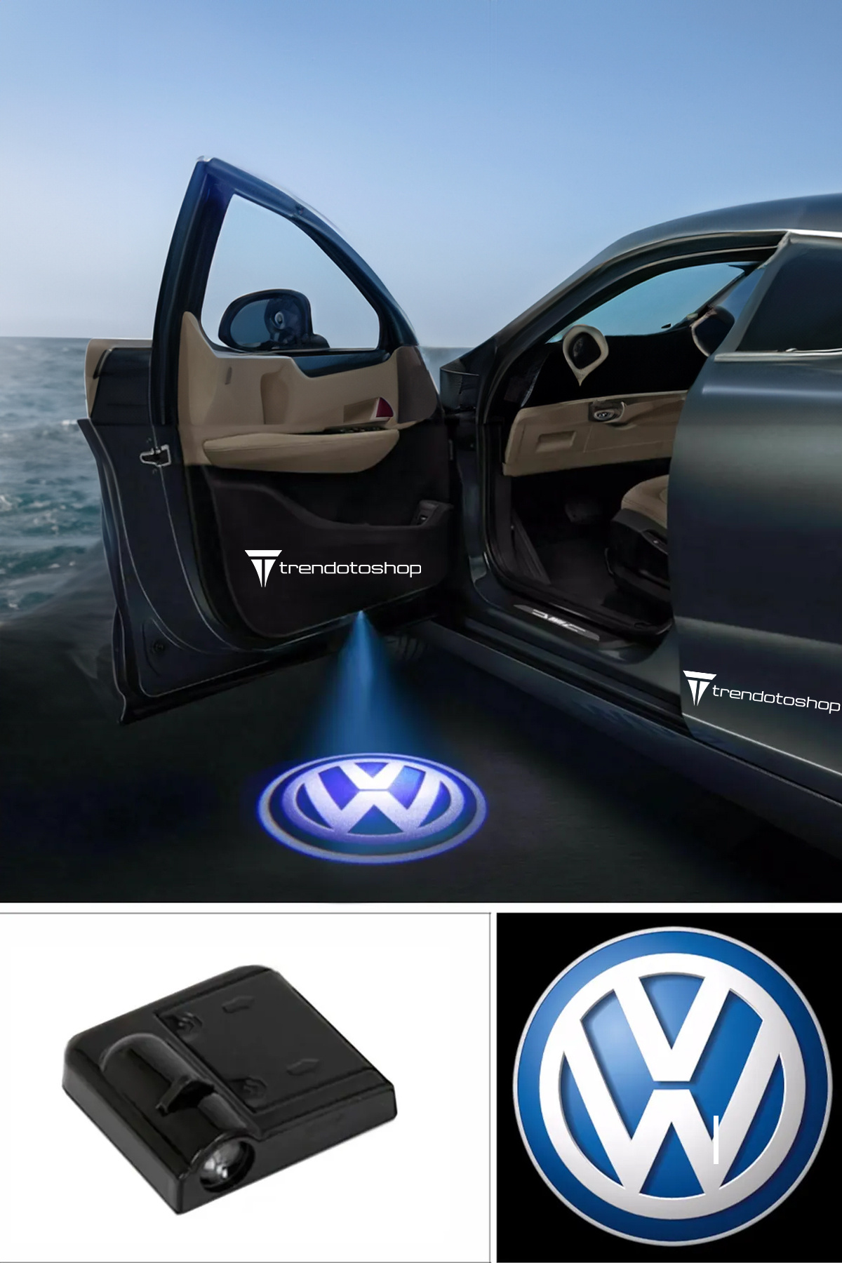 C9 Volkswagen Uyumlu Pilli Yapıştırmalı Kapı Altı Led Mıknatıslı