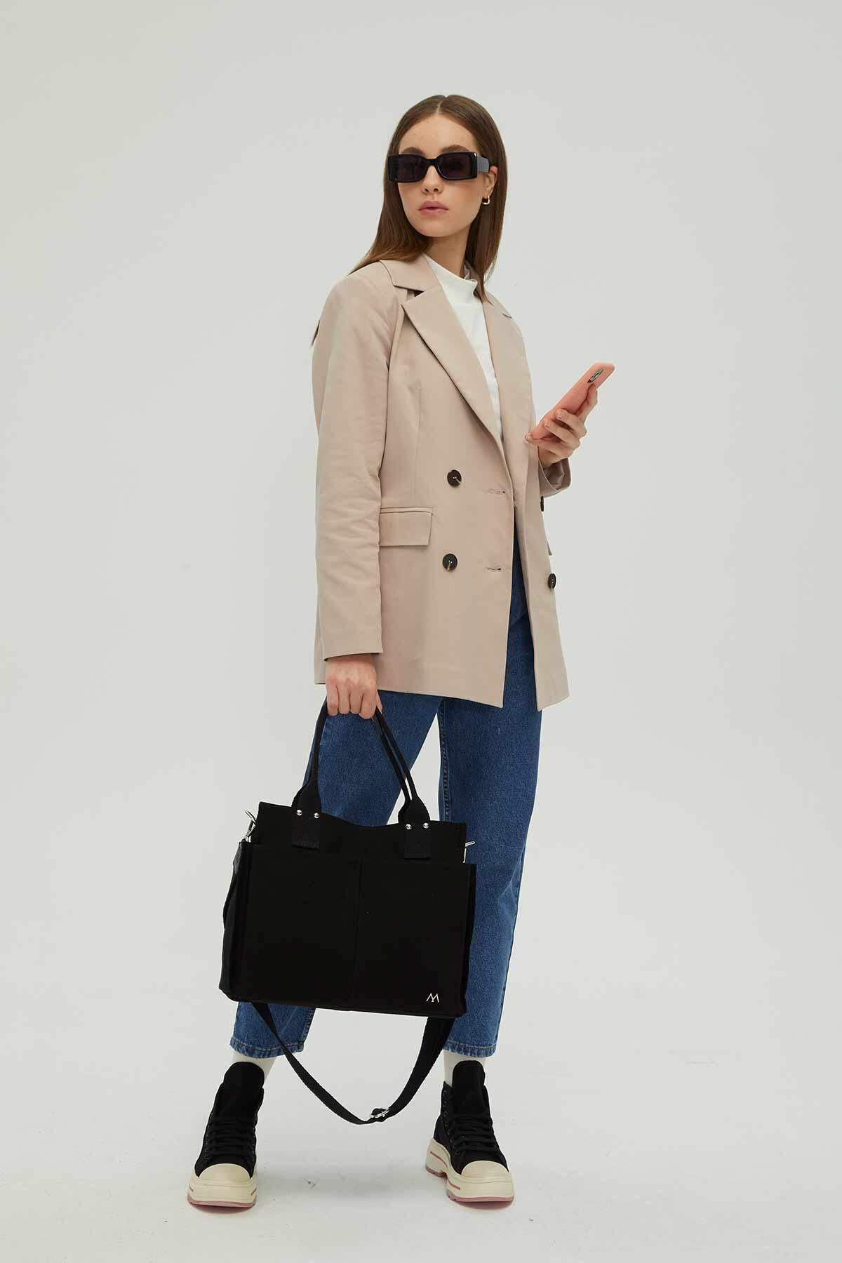 Manuka-Black Std Canvas - Everyday Classic Bag 5