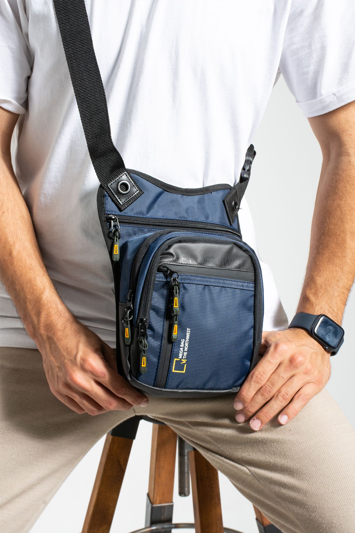 MEGA Bag Motorsiklet, Bisiklet, Kurye Su Geçirmez Bel ve Bacak Çantası - Lacivert