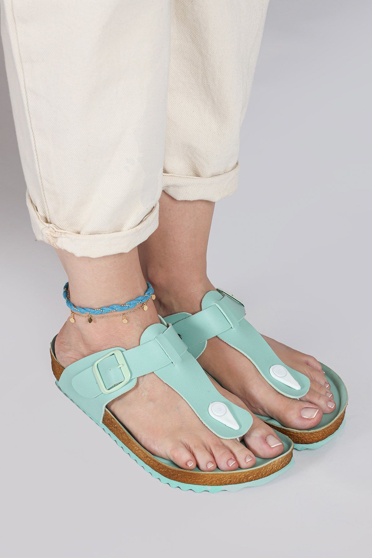 Green flip flops deals