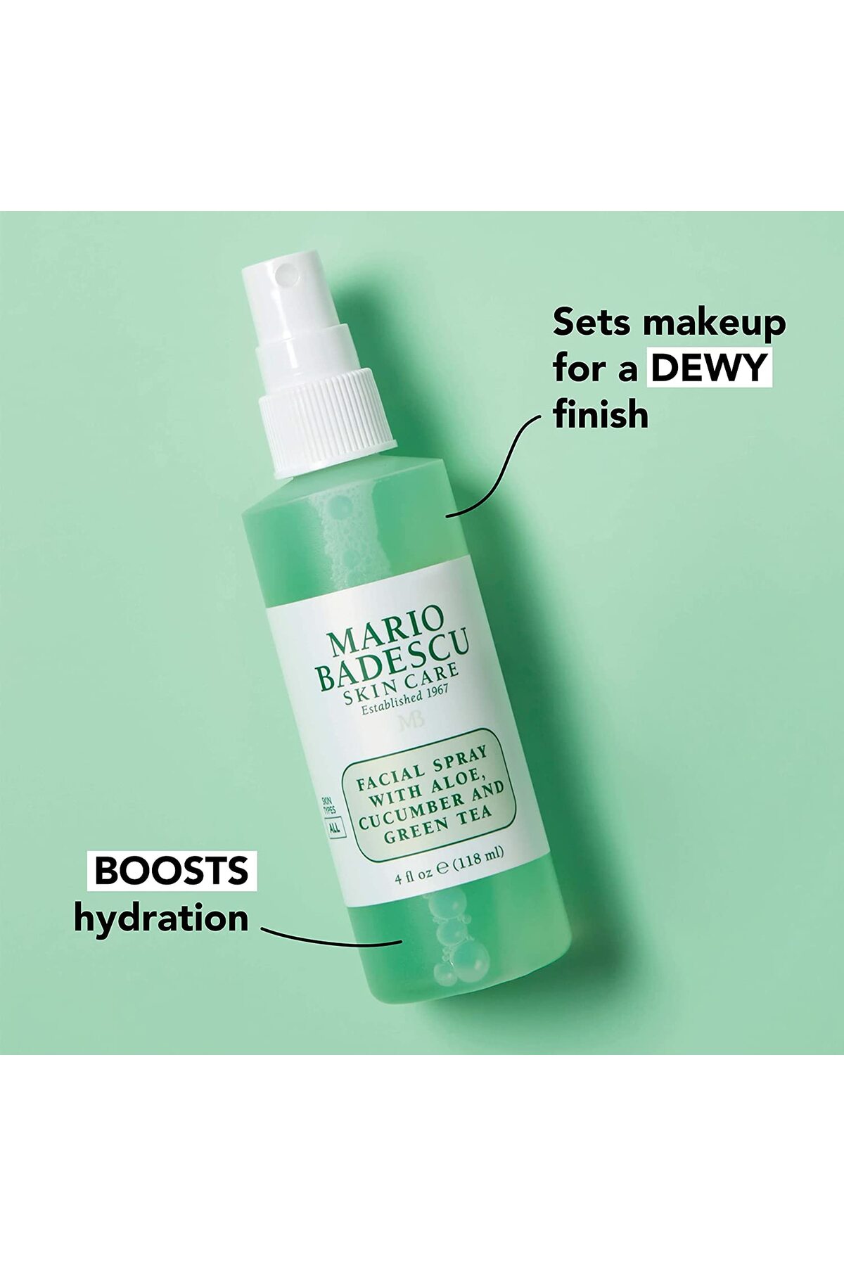 Facial Spray With Aloe,Cucumber And Green Tea Canlandırıcı Yüz Spreyi 118 ml — tyhrtg31 — تصویر 3 از 5