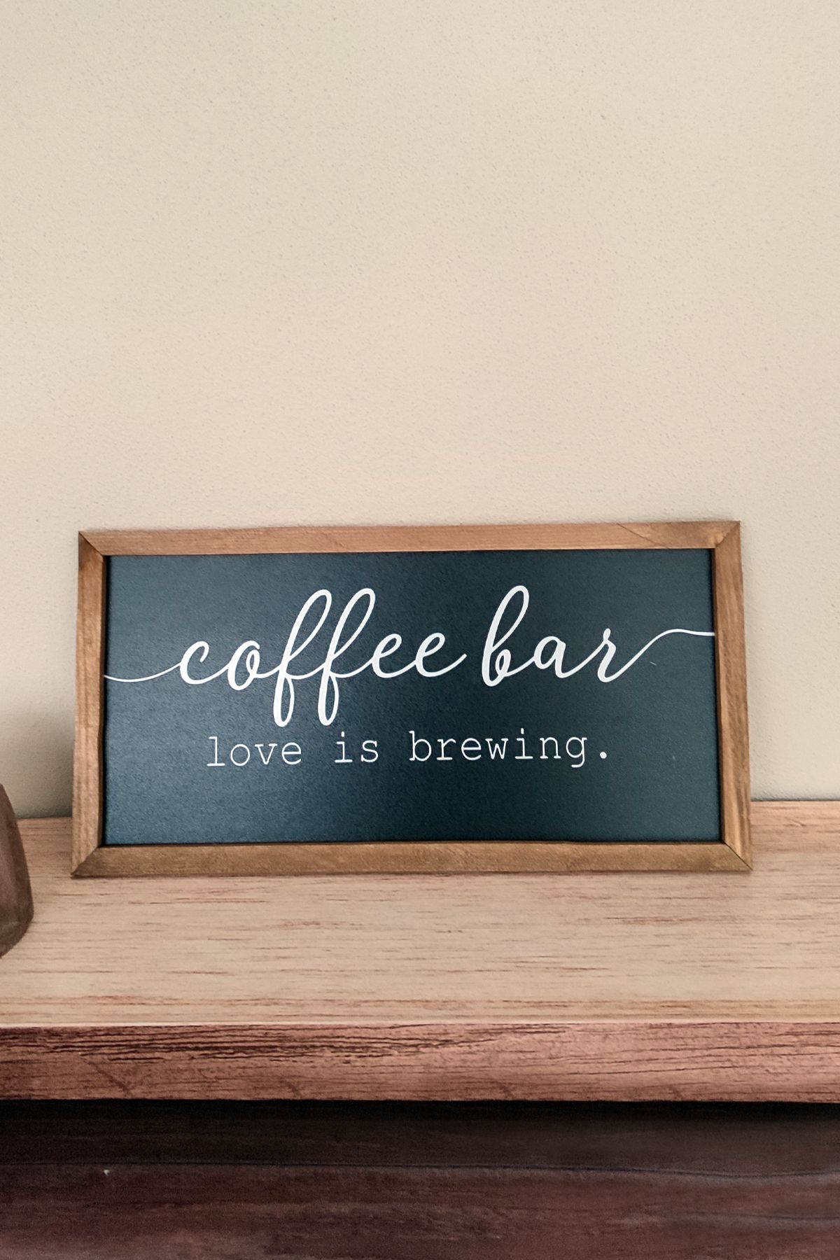 Wooden Factory Bucătărie Ceai Cafea Colț Cafenea Decor Lemn Set Panou Pictură Perete (negru) - 40 cm