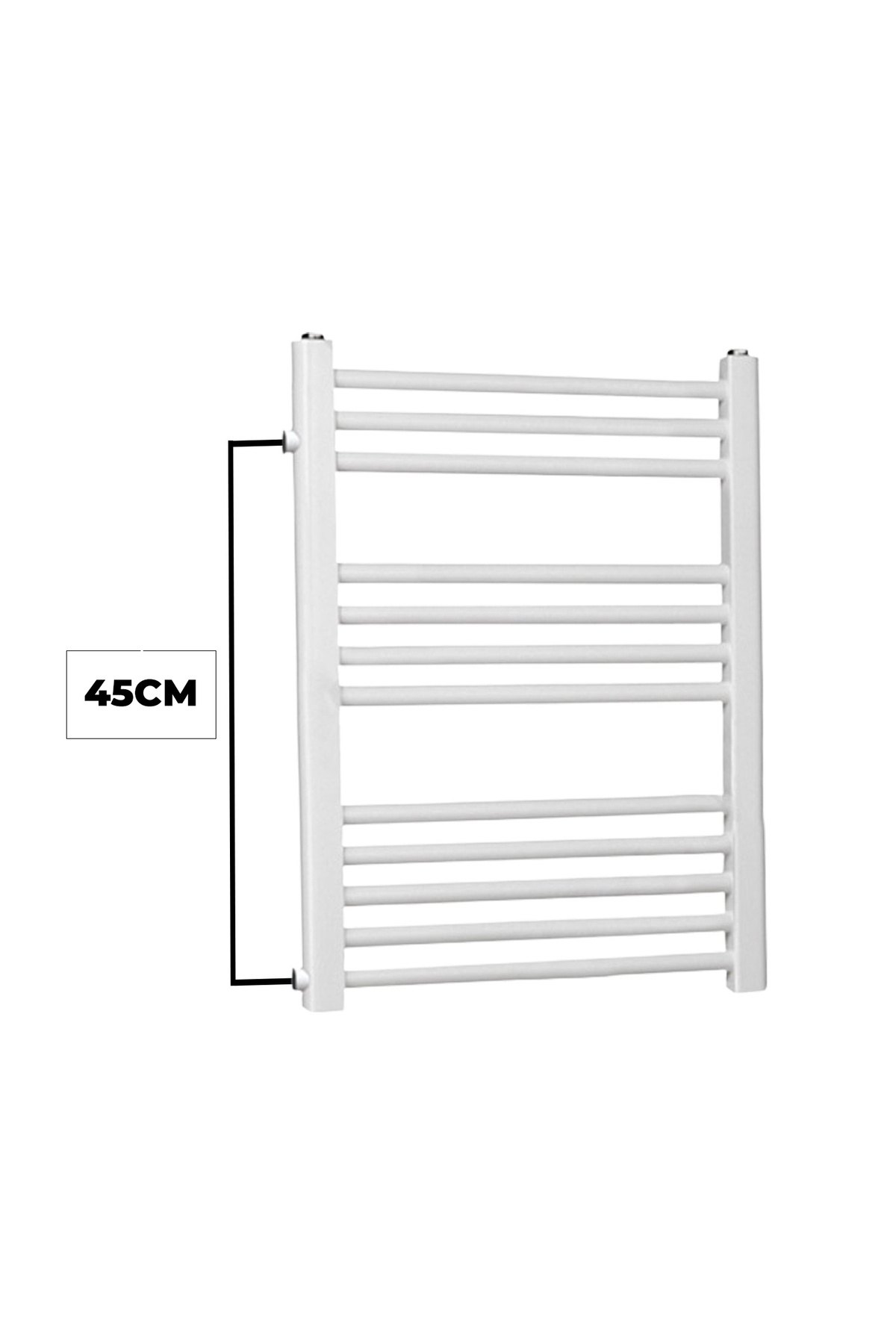 50/70cm 10 Tubes White Side Inlet Towel radiator Bathroom Heater Axle 45cm