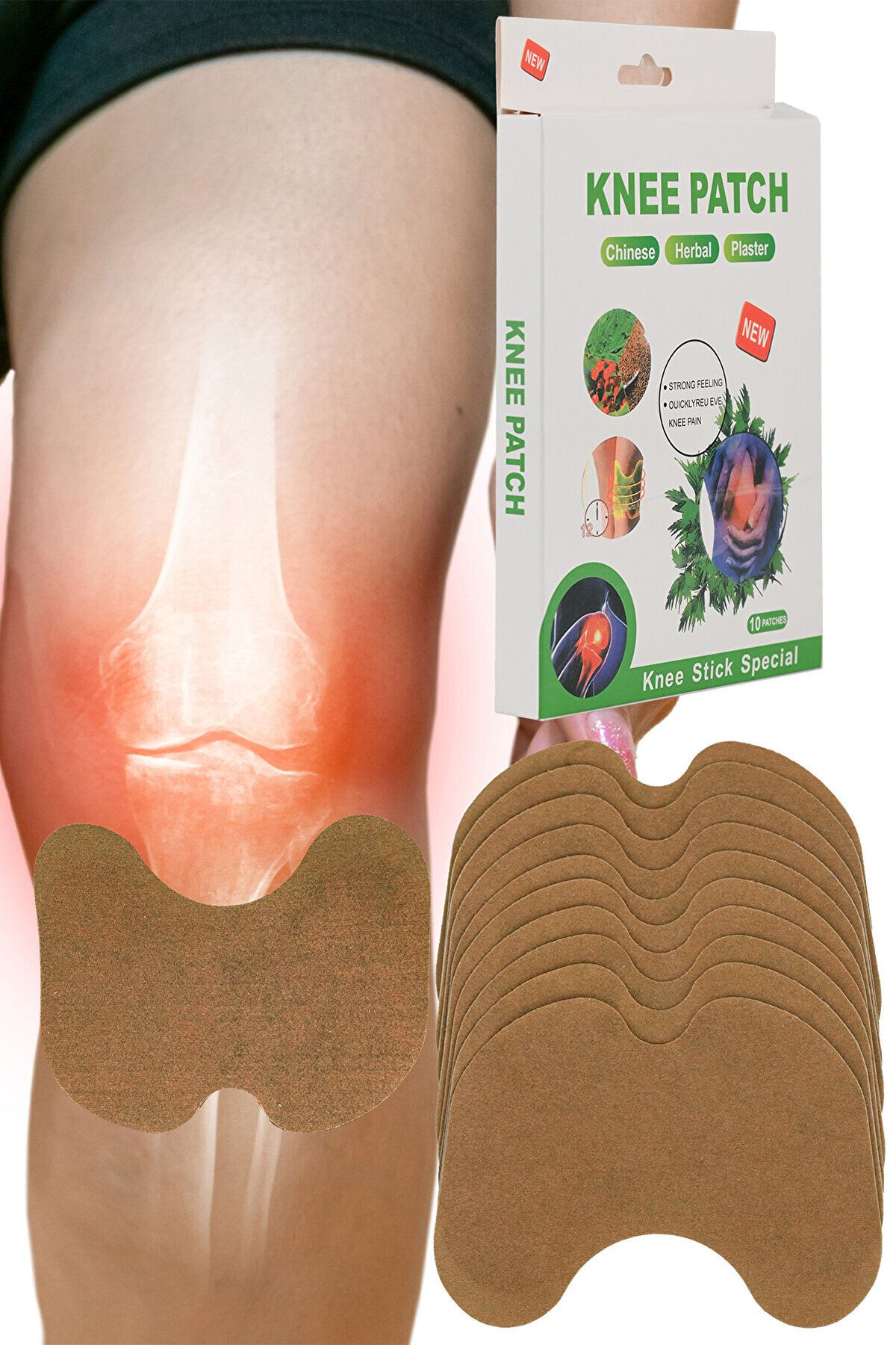 Uniquem-20 Pieces Knee Heat Band - Knee Patch XLM15528 5