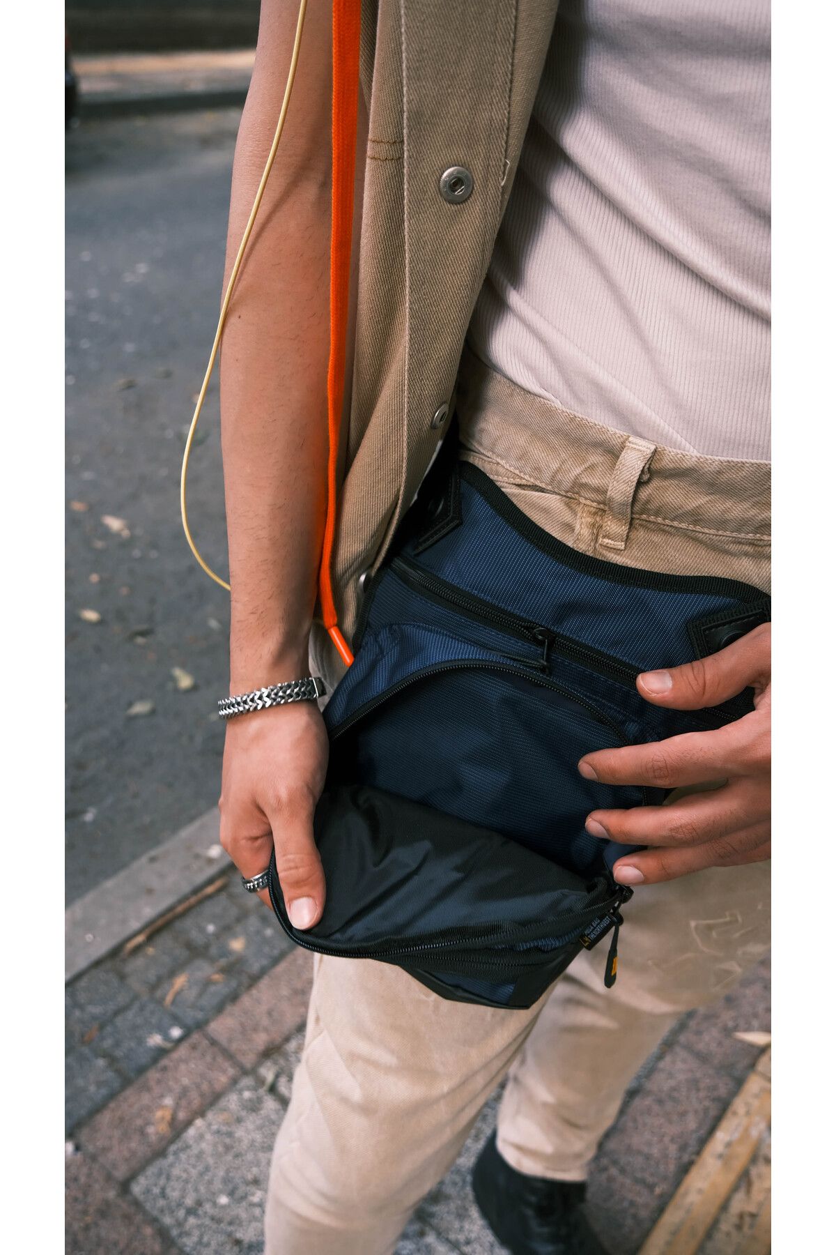 MEGA Bag Motorsiklet, Bisiklet, Kurye Su Geçirmez Bel ve Bacak Çantası - Lacivert