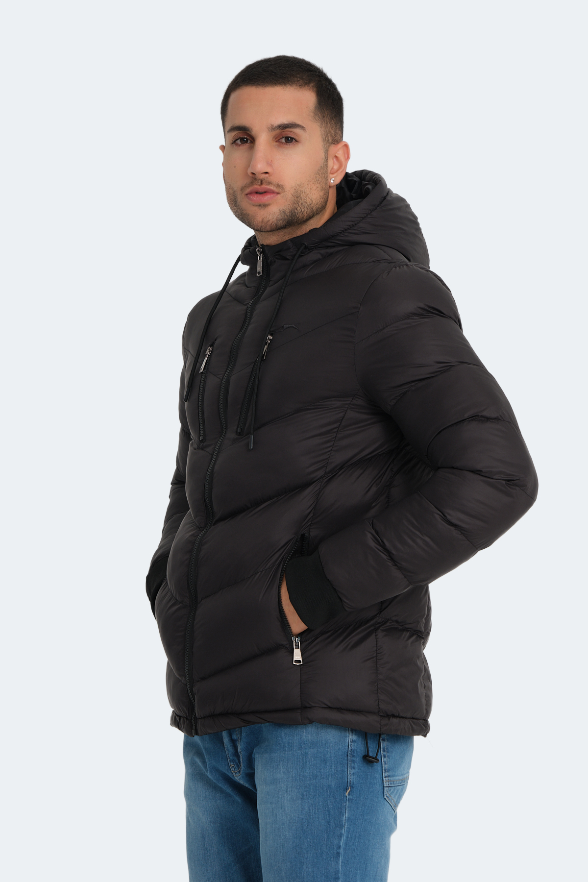 کاپشن مردانه مشکی Slazenger | ST23JE166 اورجینال - تصویر 3