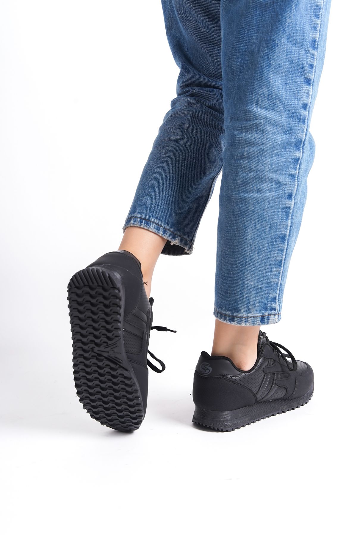 Moda Değirmeni-Pantofort negru pentru femei Bg1053-101-0001 8