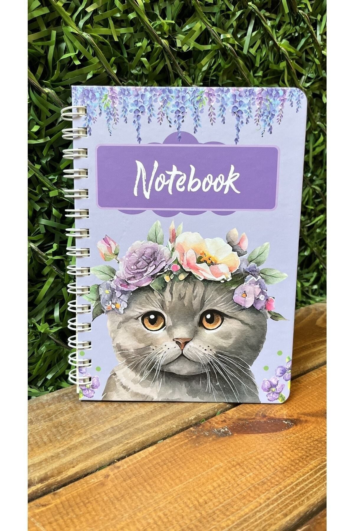 Beenotes-Kitten Hard Cover Spiral Elastic Striped Notebook / School Notebook / Notepad 6