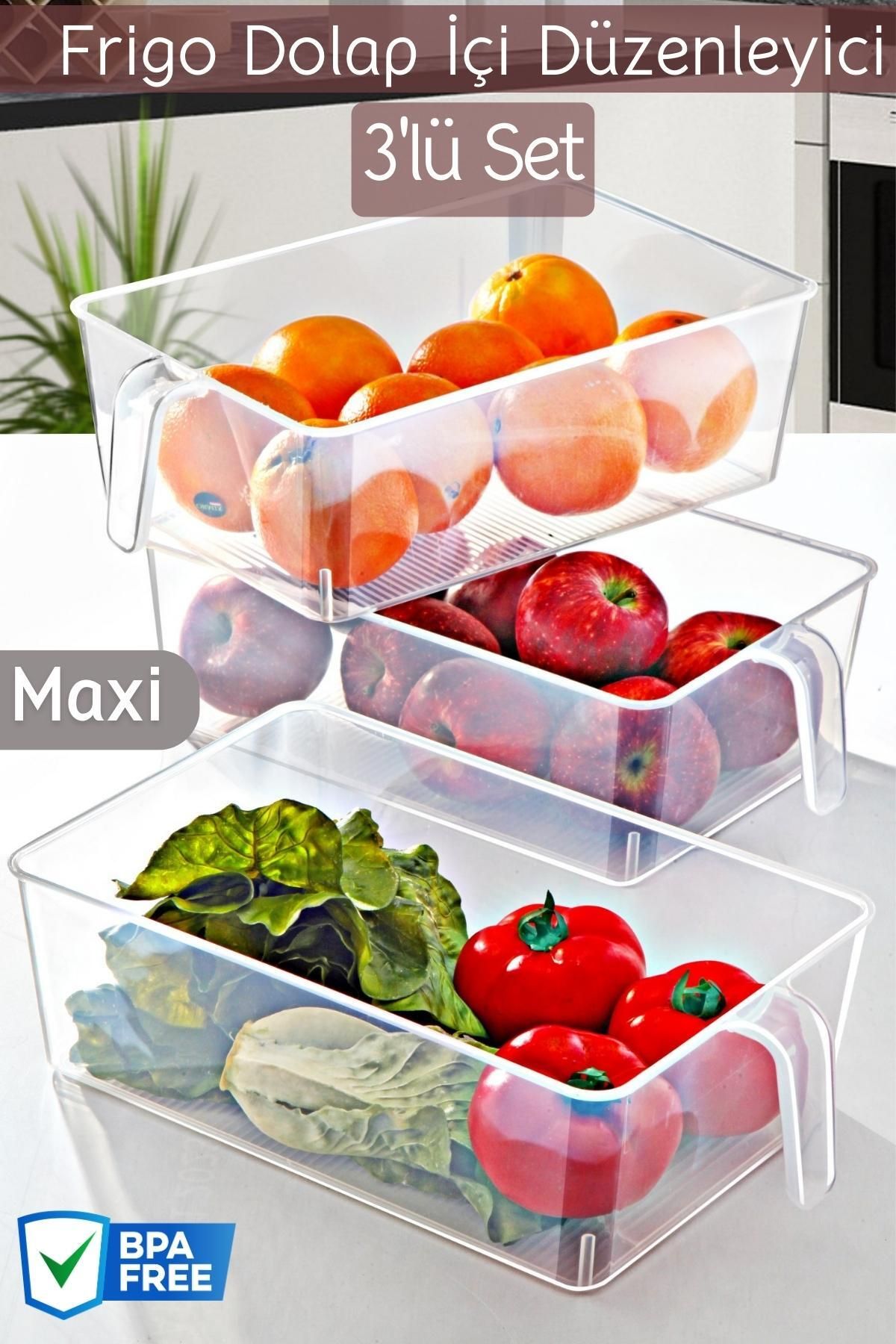 Nandy Home Frigo Maxi Органайзер для холодильника и шкафа с ручкой, 3 предмета NDY-EP-608