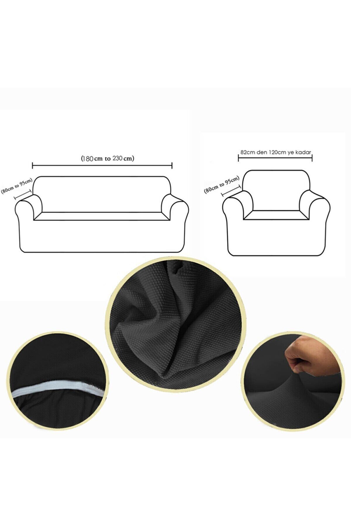 روکش مبل خاکستری صندلی مجموعه انعطاف پذیر 3 1 Maxi Set Anthracit TUCHMALL