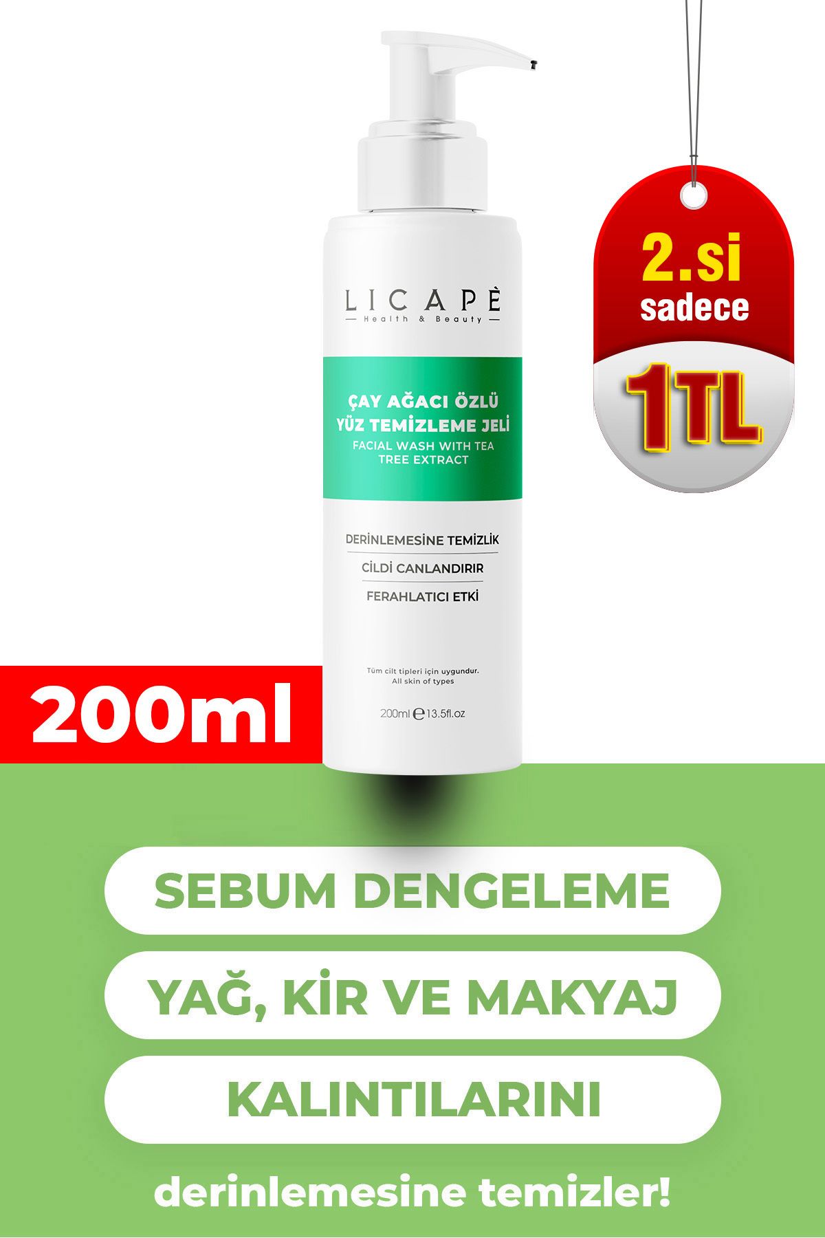 Licape Çay Ağacı Özlü Yüz Temizleme Jeli 200 ml