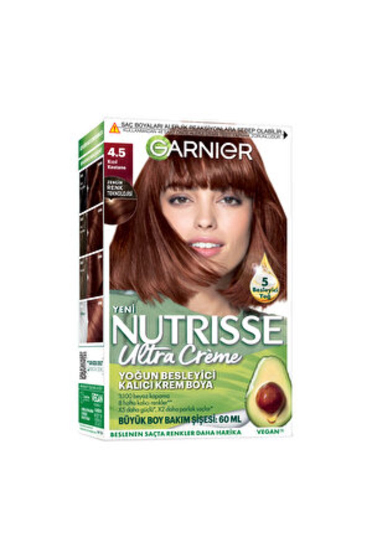Garnier رنگ مو کرم دائمی مغذی غنی‌کننده گارنیه نوتریس 4.5 قهوه‌ای قرمز (2 تایی)