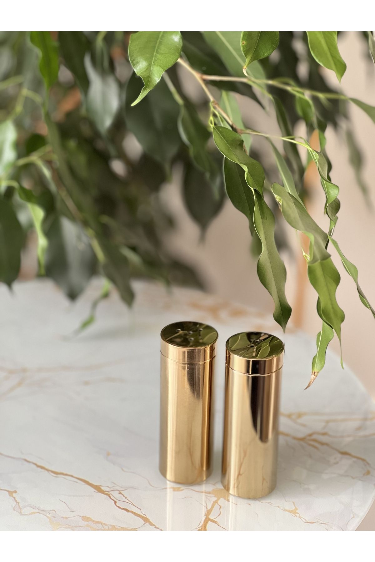 GOLDBET HOME Salt Pepper Shakers Gold colored Steel Trendyol