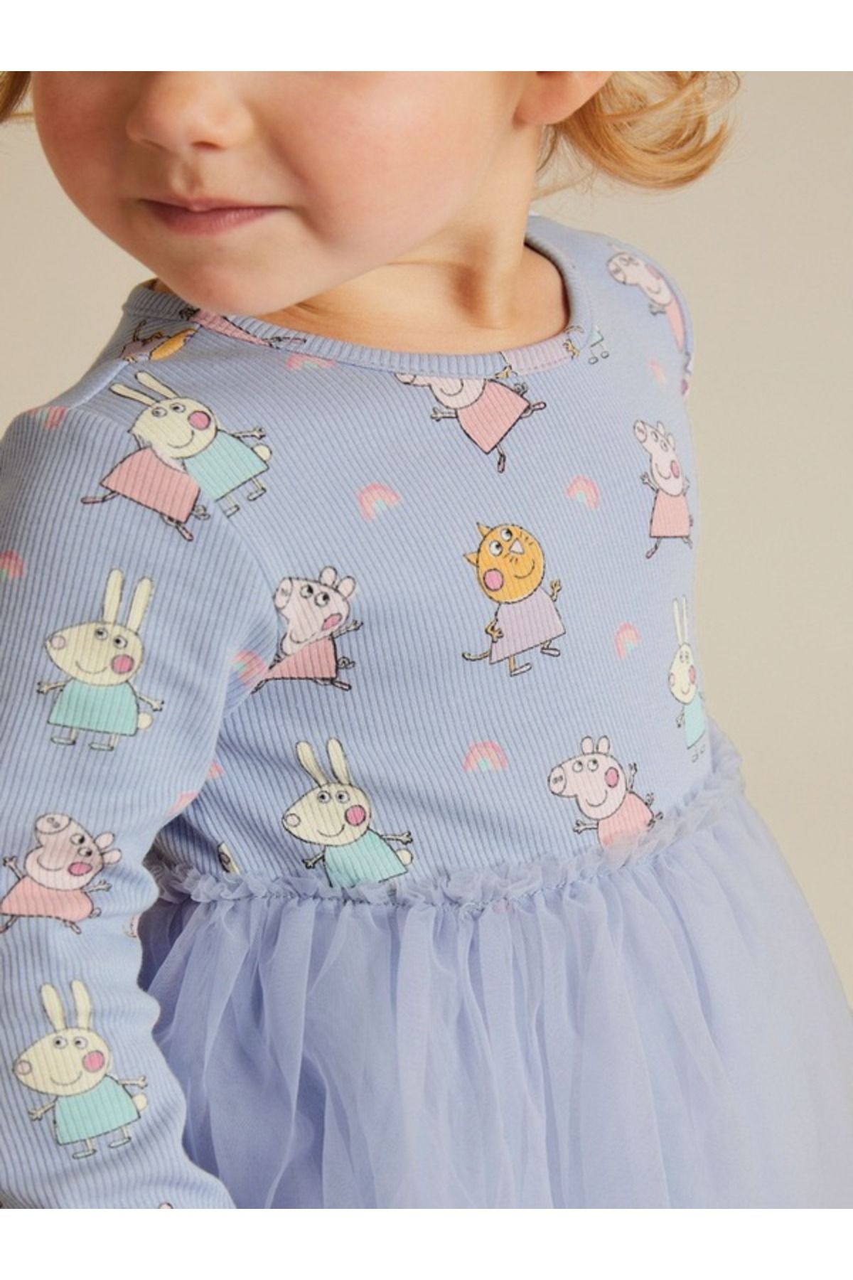Next Baby Organic Cotton Peppa Pig Printed Blue Girls Tutu Dress