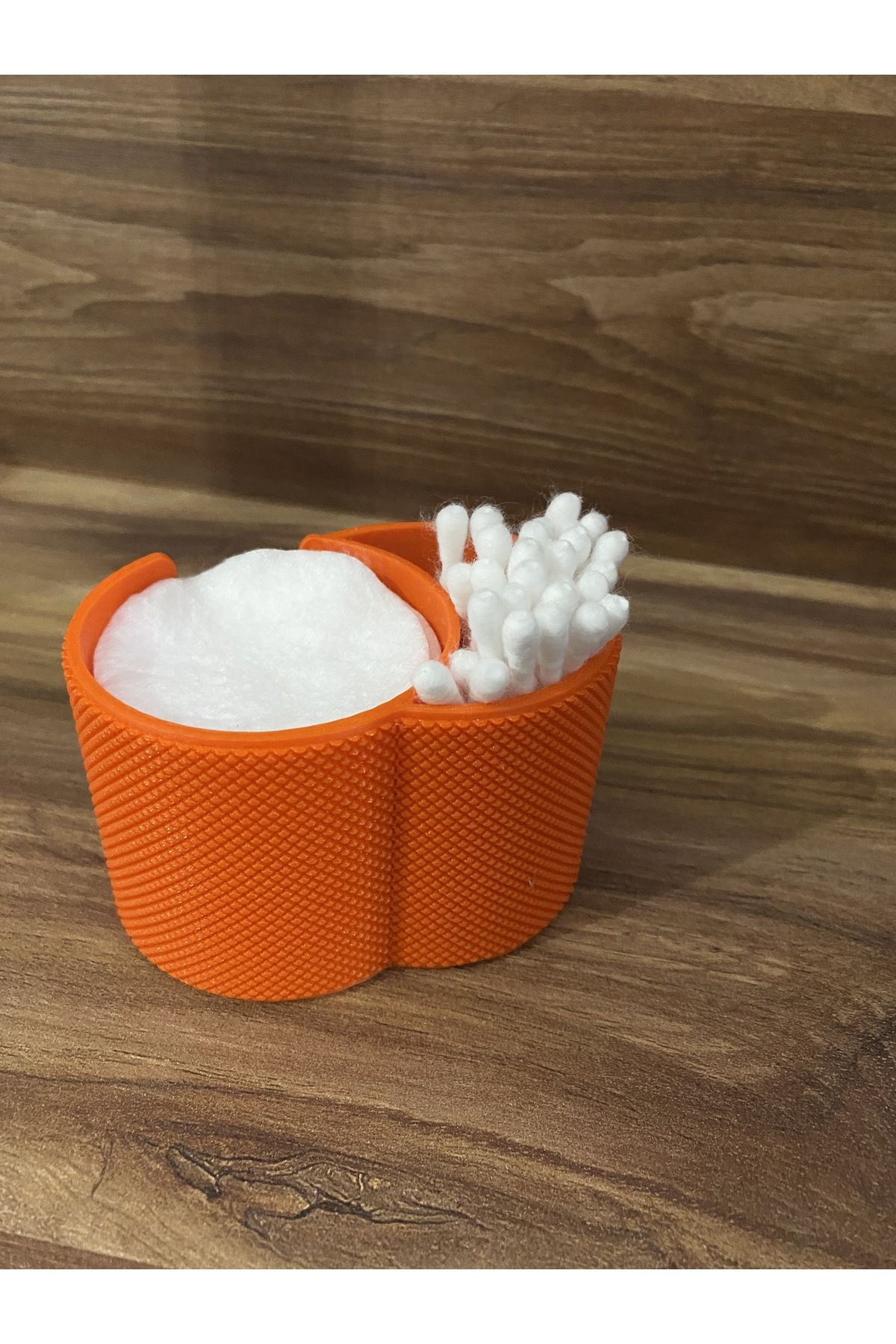 burs3D-Two Compartment Desktop Mini Organizer (Traked Surface/Elegant Appearance) (Orange Color) 4