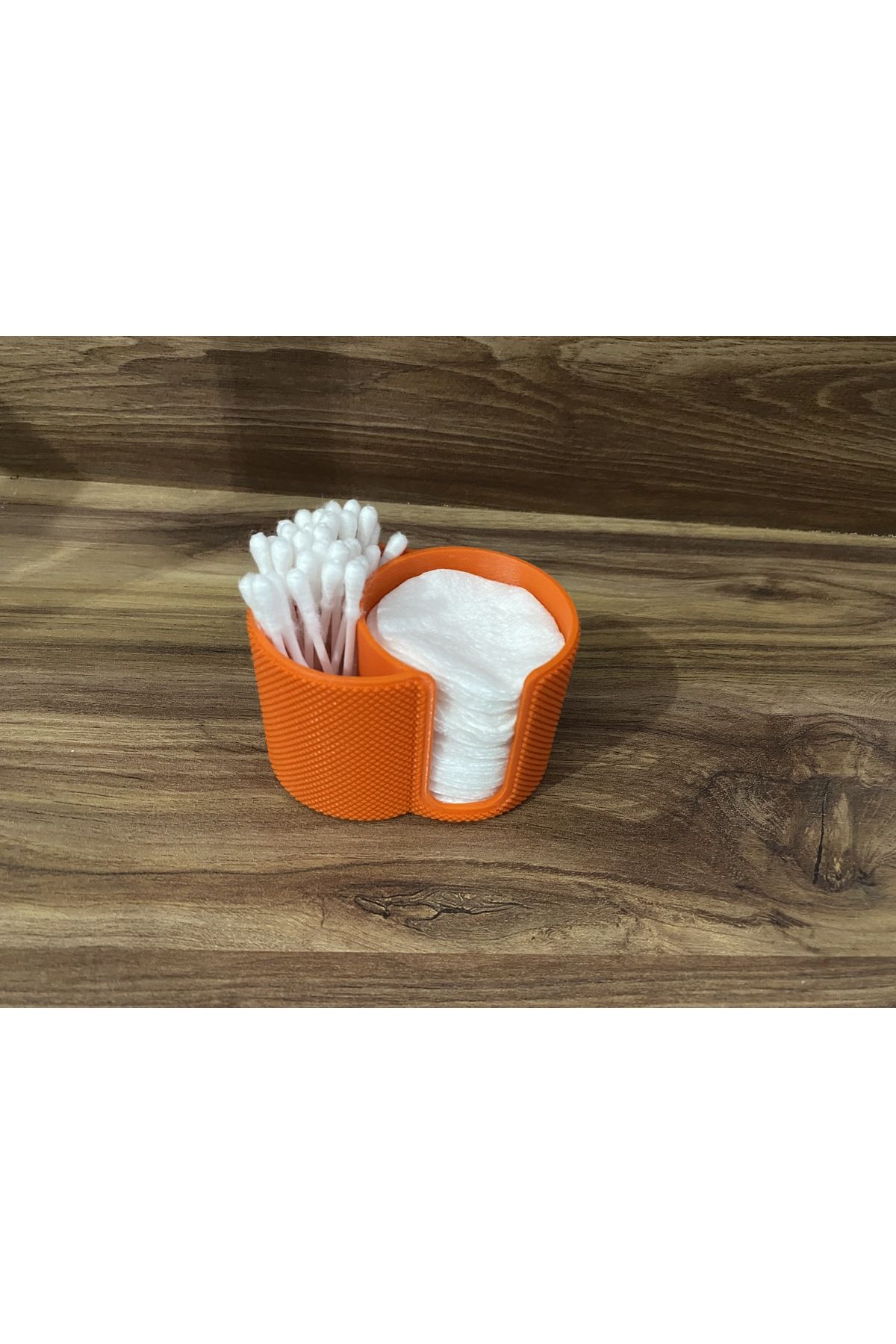 burs3D-Two Compartment Desktop Mini Organizer (Traked Surface/Elegant Appearance) (Orange Color) 2