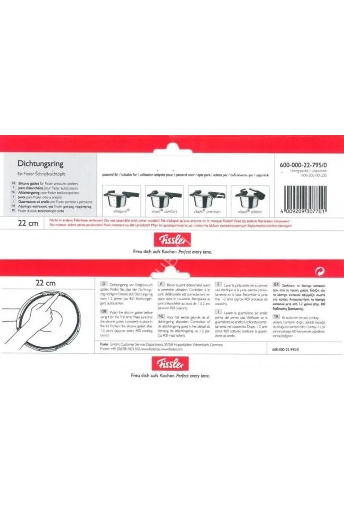 Fissler rubber gasket shop 22cm