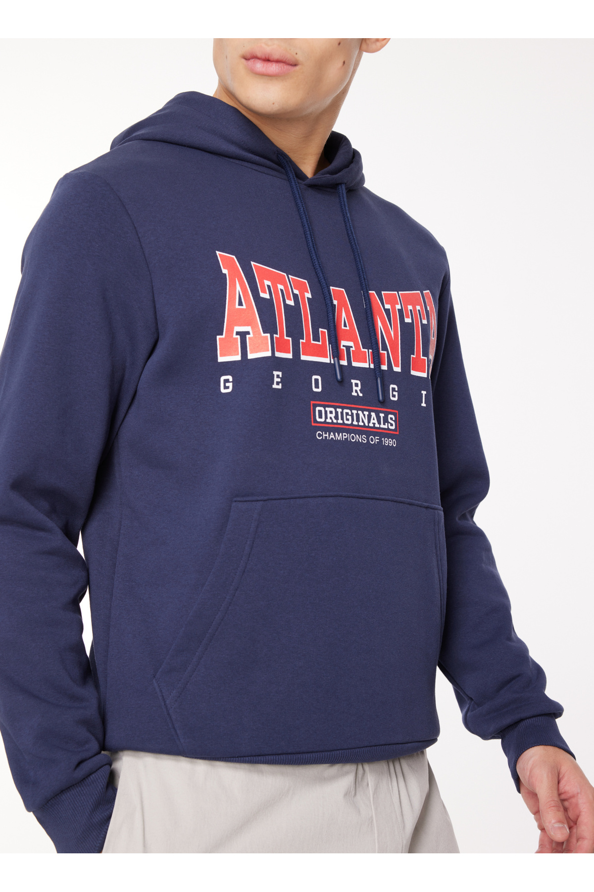 سویشرت مردانه آبی سرمه ای جک اند جونز | 5003078595 اورجینال - تصویر 4