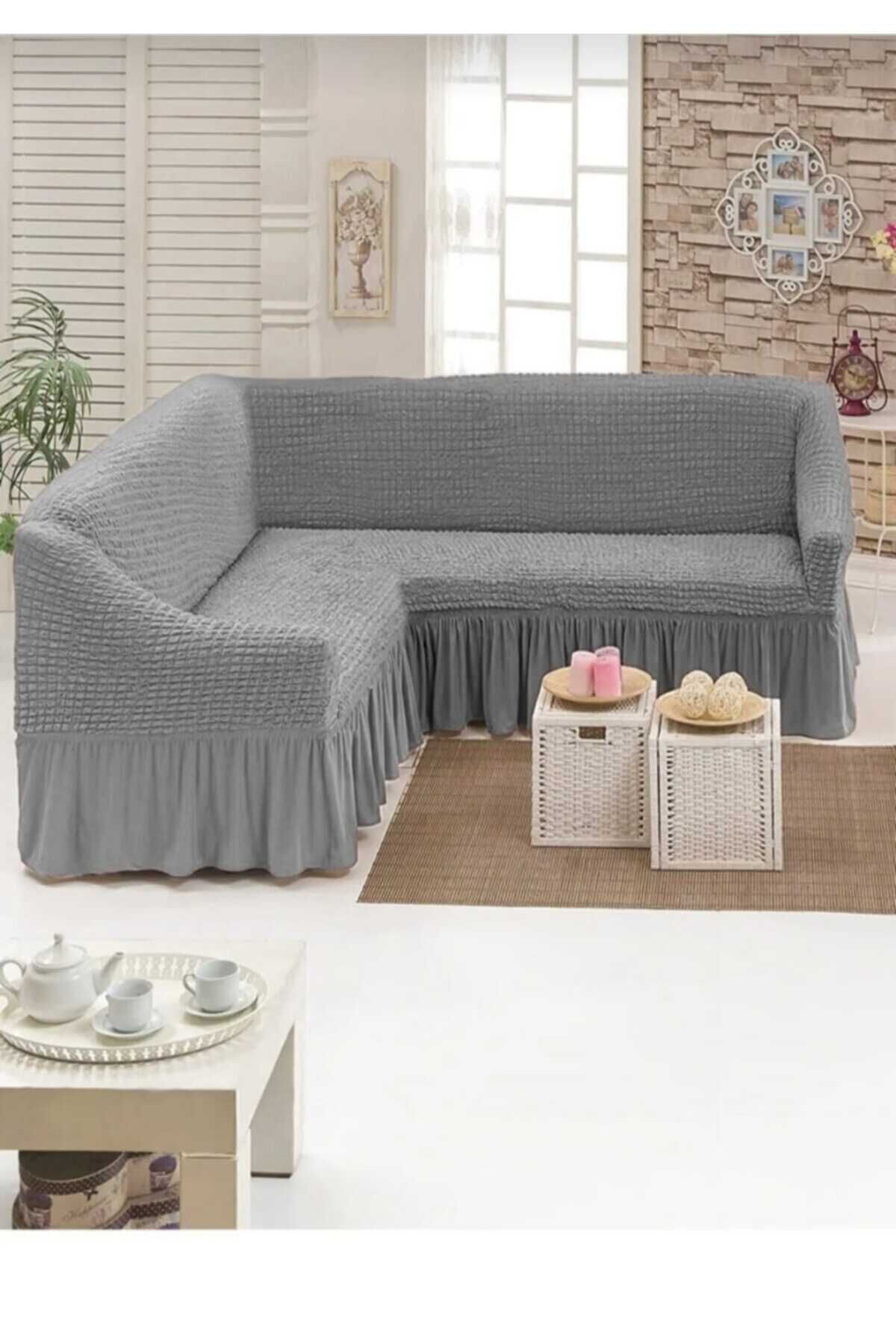 روکش مبل خاکستری L Corner Cover با استاندارد لاستیکی  AKBU