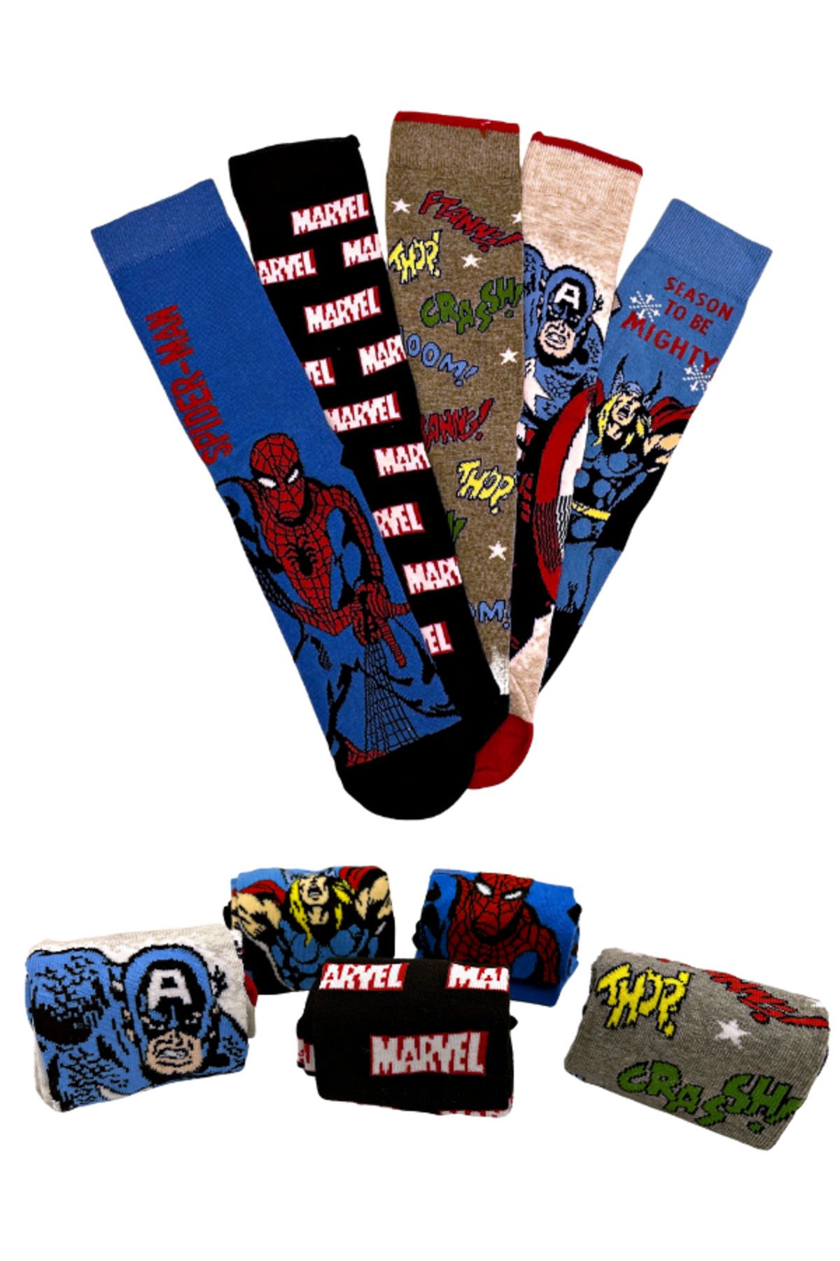 Happy Socks Imported Colorful Marvel Heroes Sock Set - Trendyol