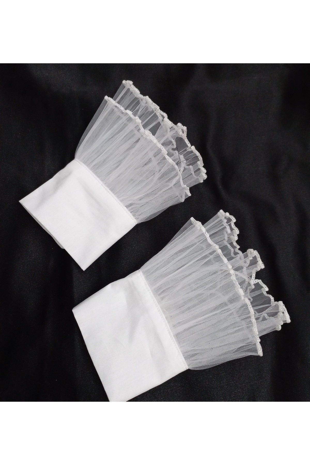 es moda shop  Siona piliseli tüllü manşet beyaz - Görsel 7