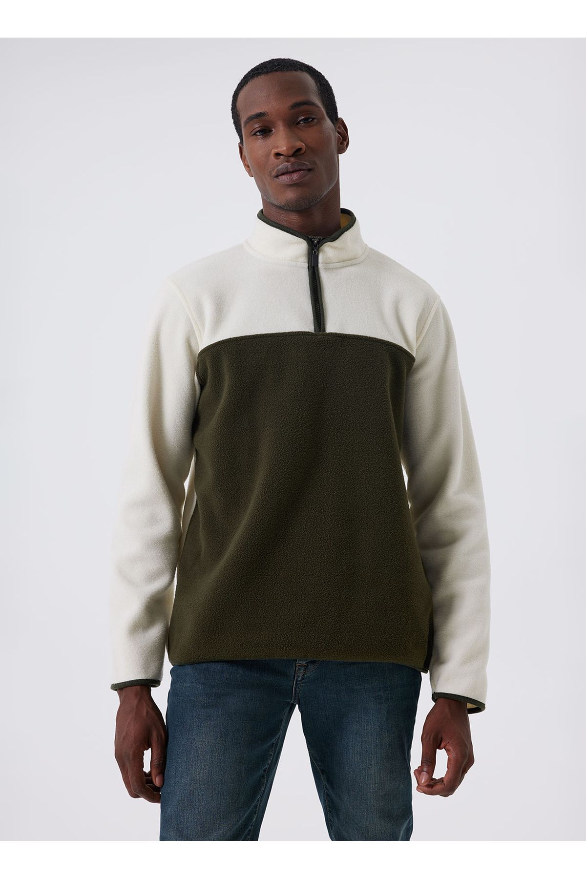 سویشرت مردانه پشمی 241 LCM 241027 DIAGO EKRU-KHAKI Lee Cooper