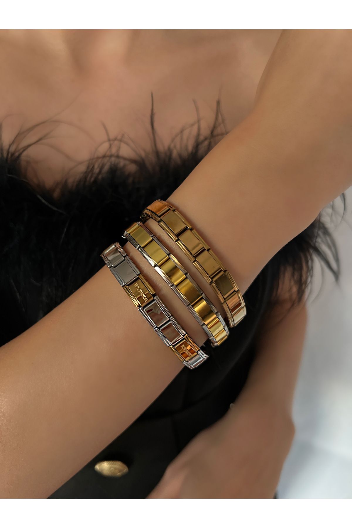 Rose gold and silver nomination bracelet on sale