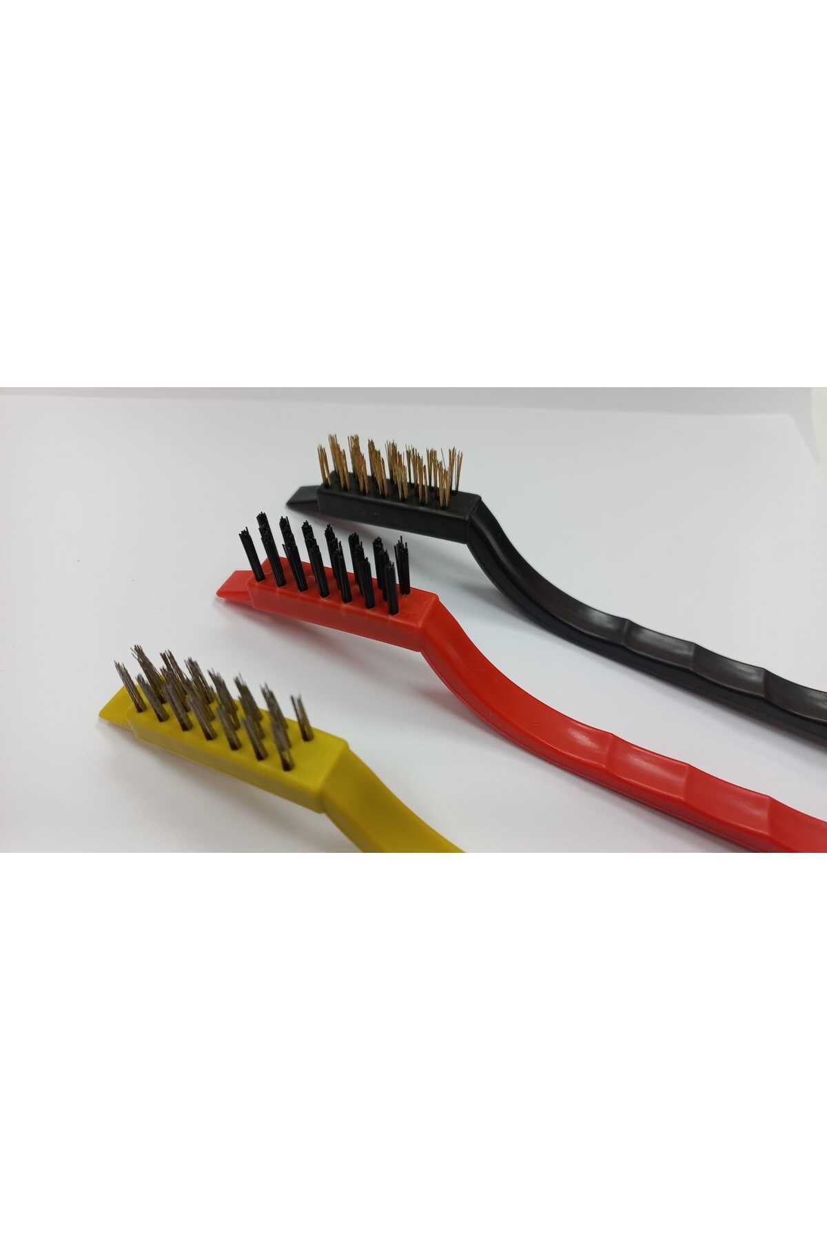 CEPHOME 3'lü tel fırça seti pirinç-naylon-çelik fırça