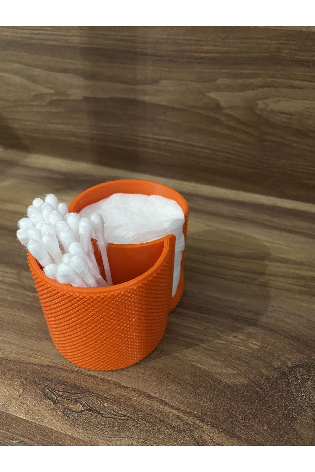 burs3D-Two Compartment Desktop Mini Organizer (Traked Surface/Elegant Appearance) (Orange Color) 5