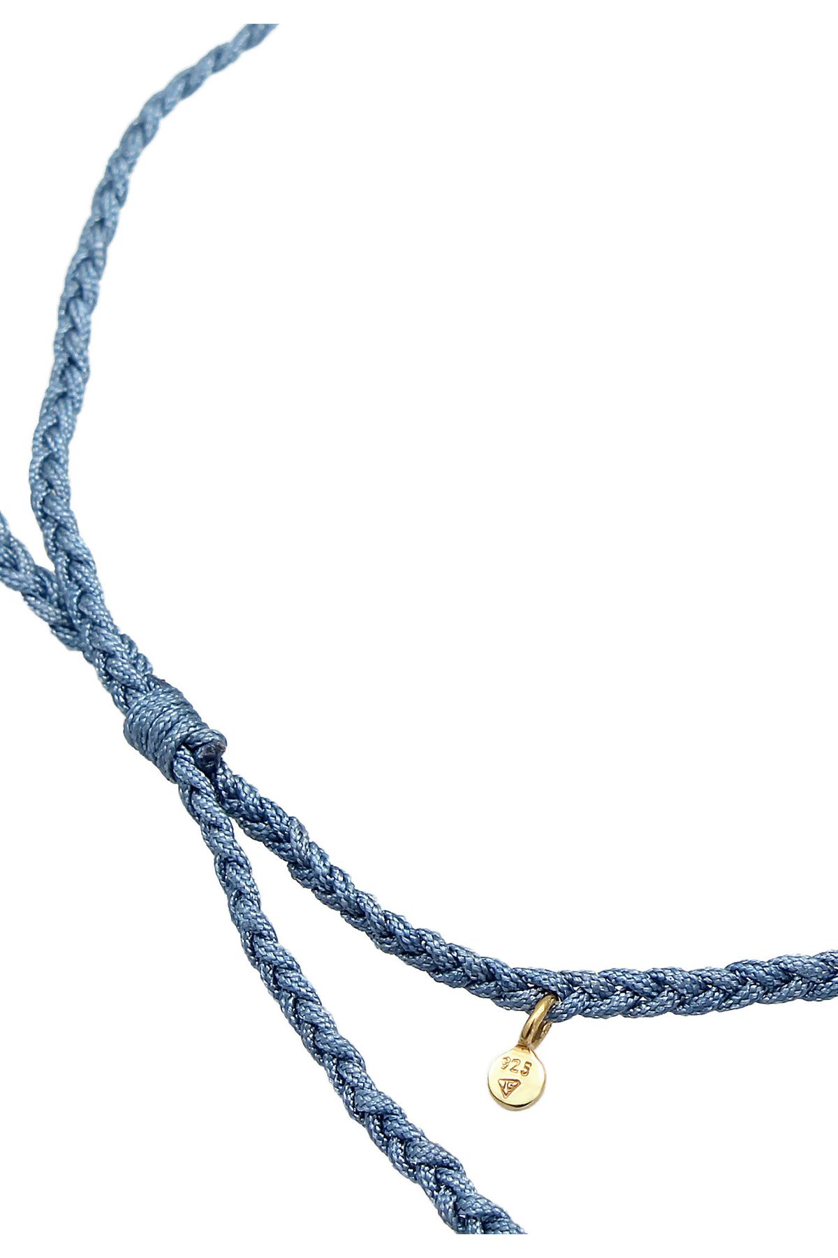 ELLI-Fußschmuck Nylon Bändchen Zopfdesign Perlen 2er Set 925 Silber 4