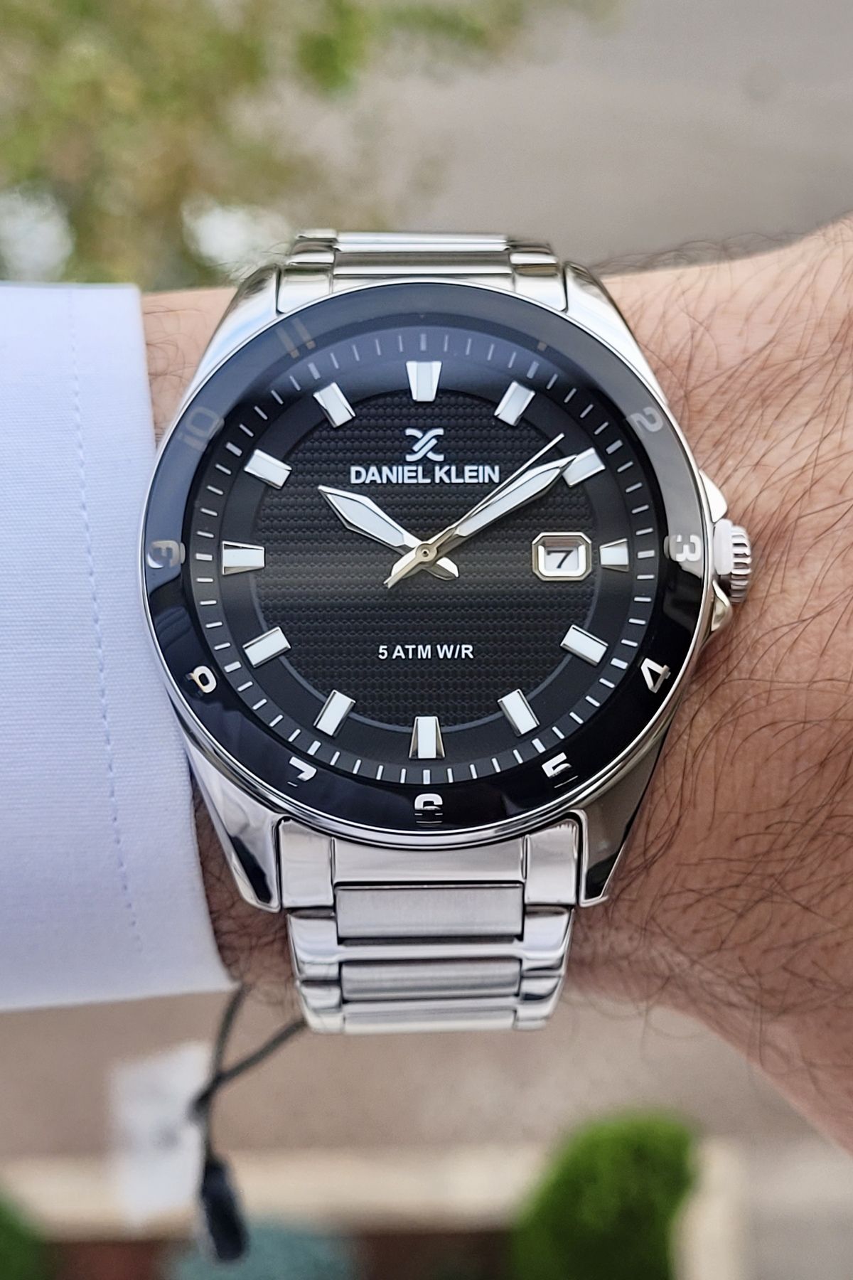 Daniel klein silver toned dial watch top