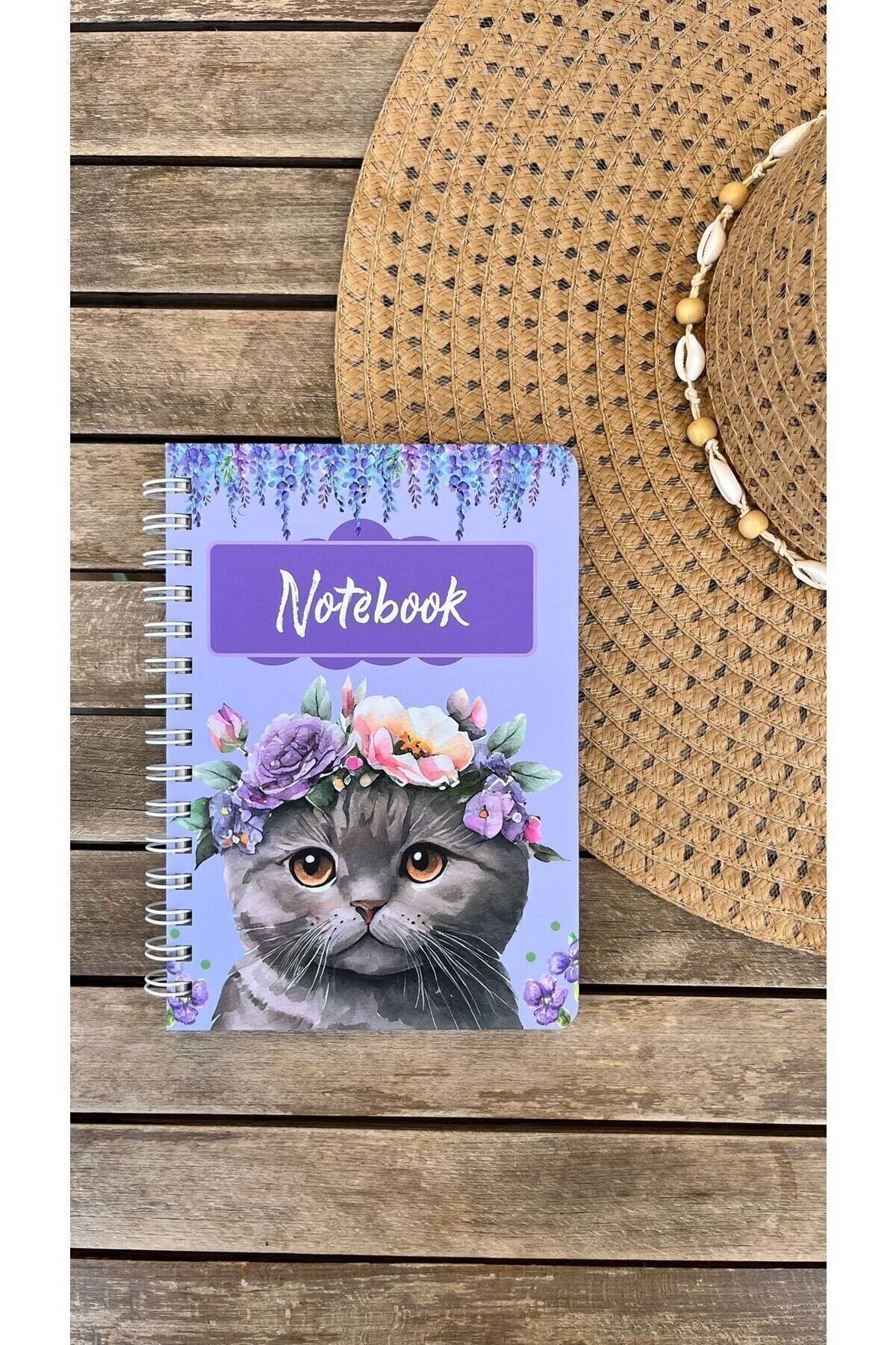 Beenotes-Kitten Hard Cover Spiral Elastic Striped Notebook / School Notebook / Notepad 3