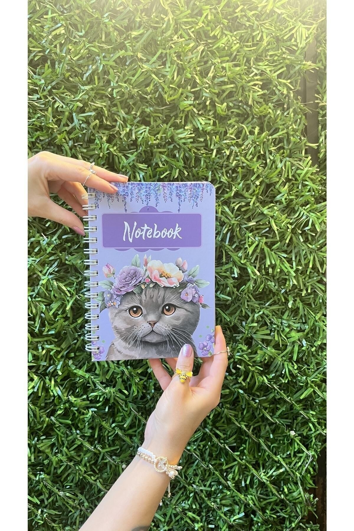 Beenotes-Kitten Hard Cover Spiral Elastic Striped Notebook / School Notebook / Notepad 5