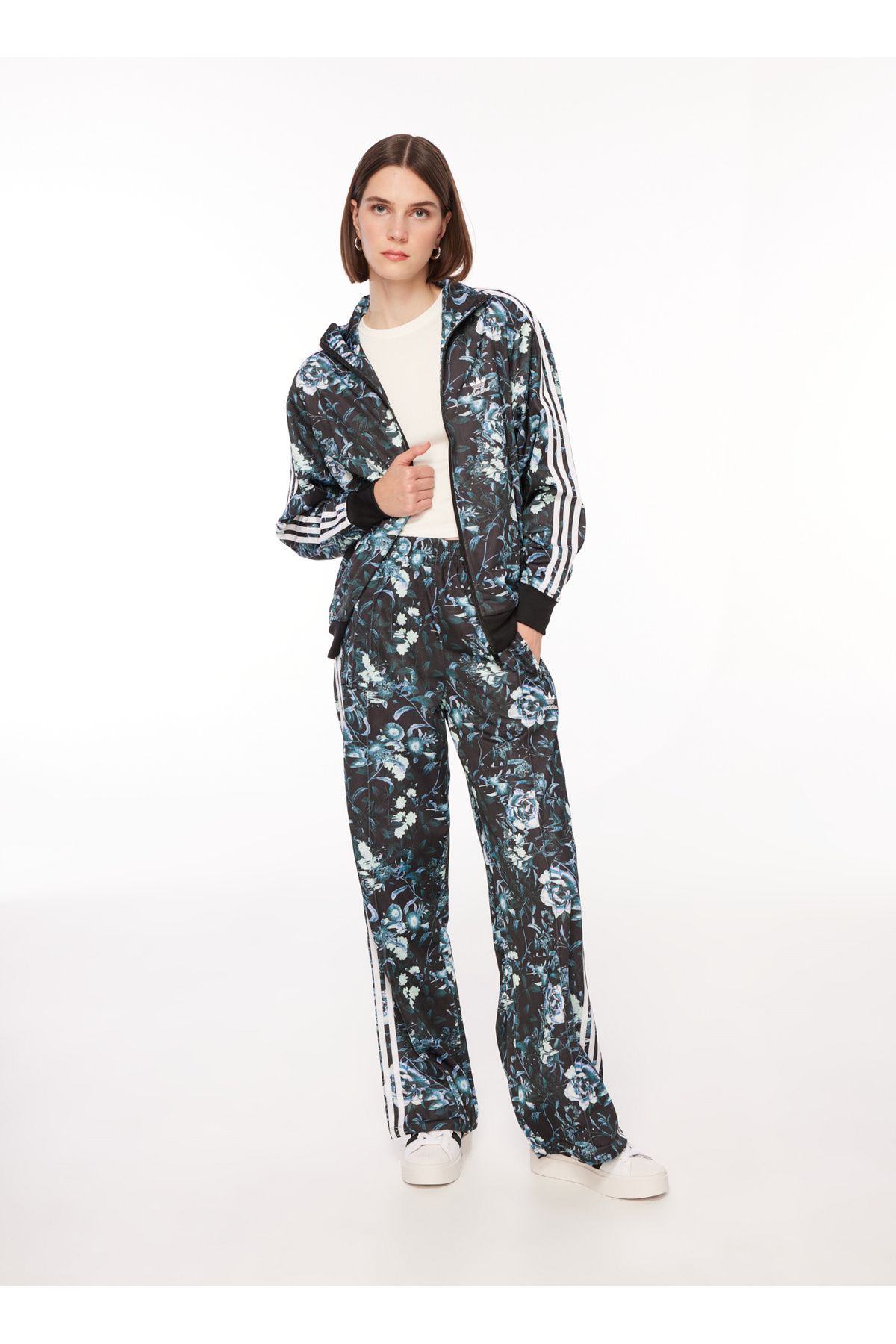 Adidas womens 2025 flower tracksuit