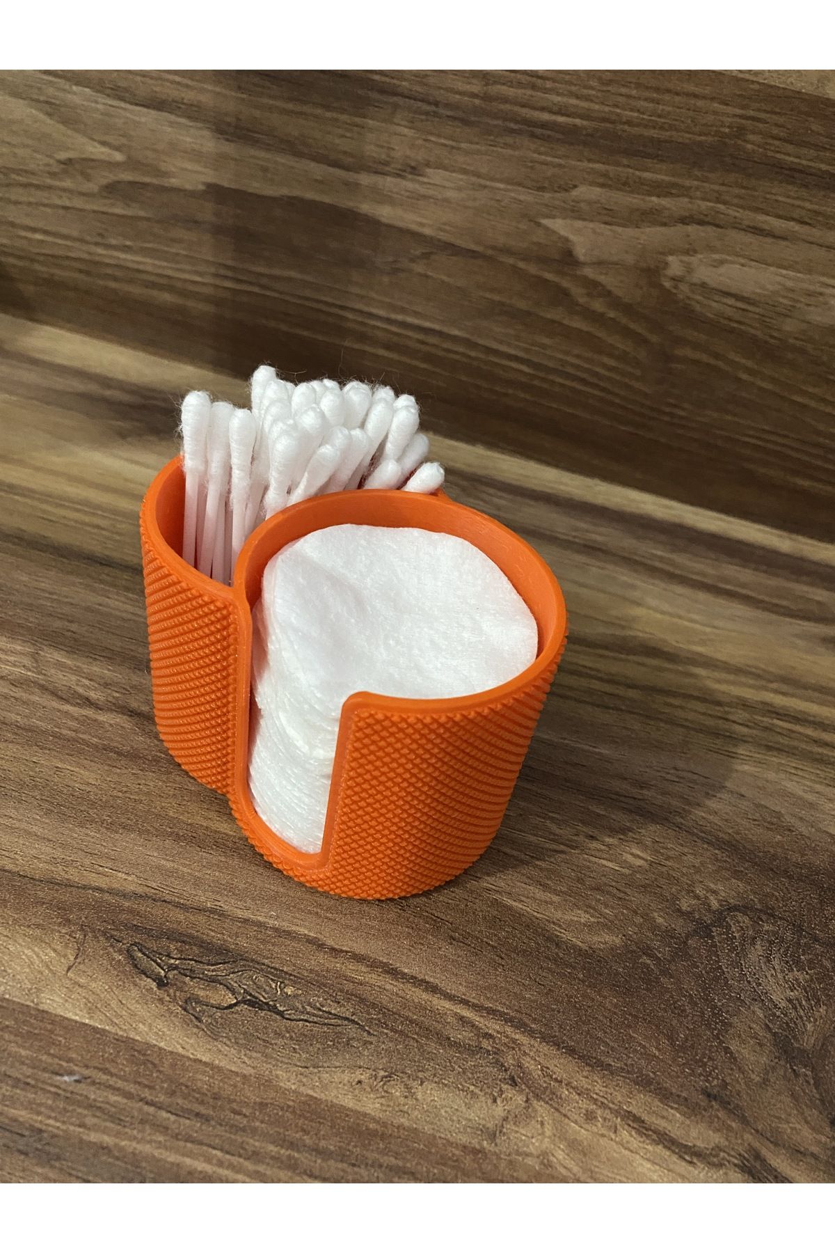 burs3D-Two Compartment Desktop Mini Organizer (Traked Surface/Elegant Appearance) (Orange Color) 3