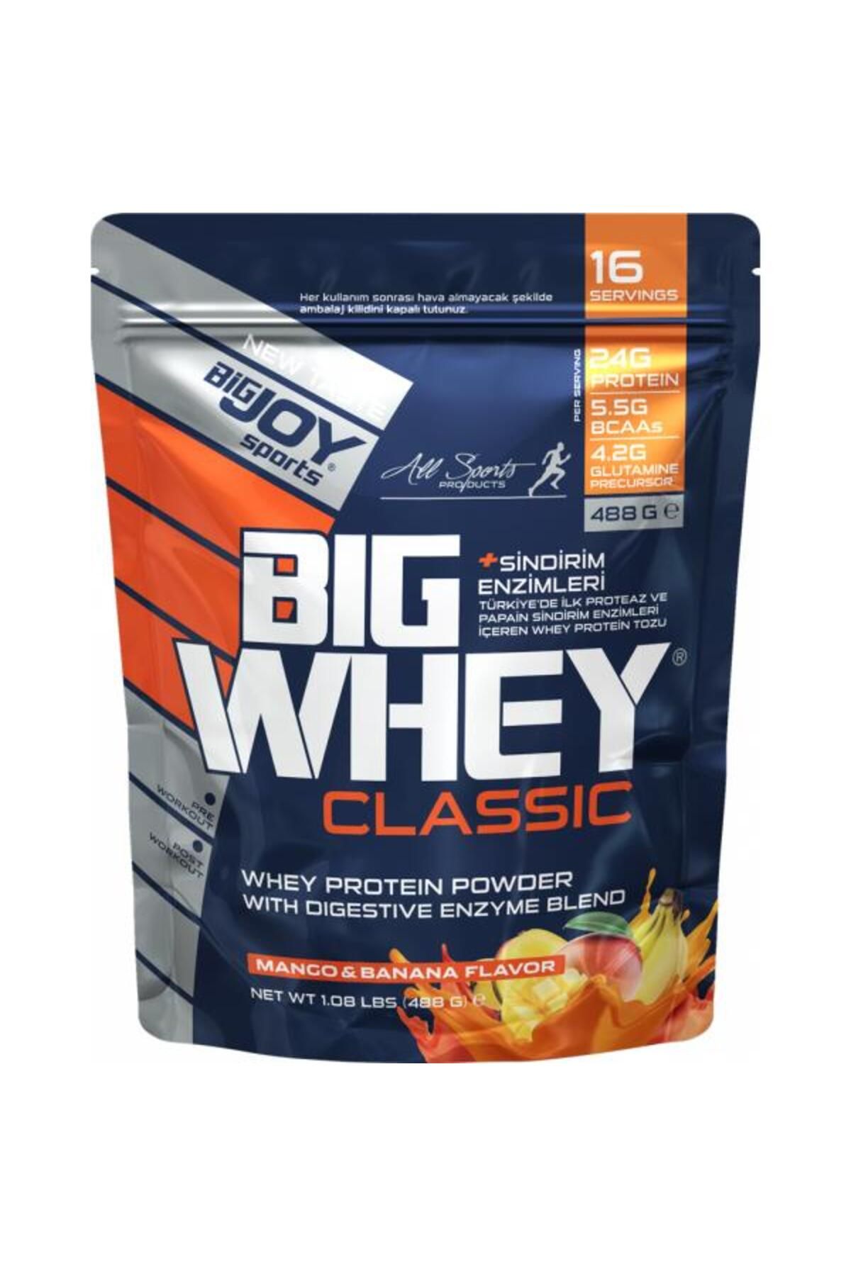 Bigjoy Sports Big Whey Classic Сывороточный протеиновый порошок с манго и бананом, 488 г, 16 порций BIGJOY SPORTS-312