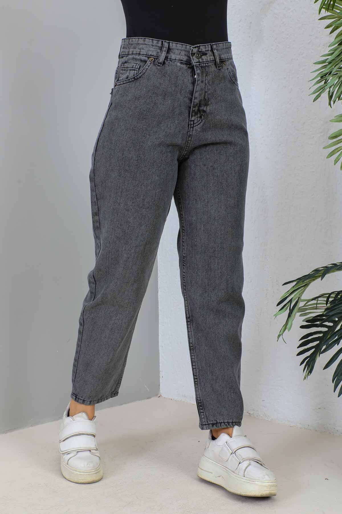 majButik Smoked High Waist Mom Jeans Trousers Trendyol