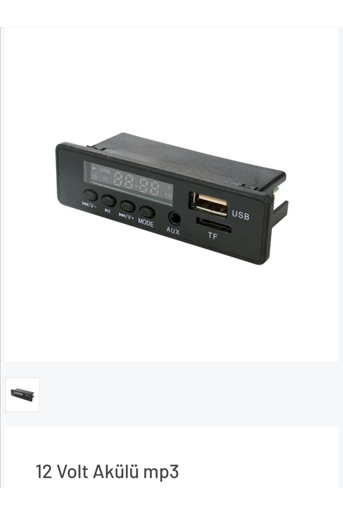 Dolu Akülü Araç 12v Mp3 Çalar