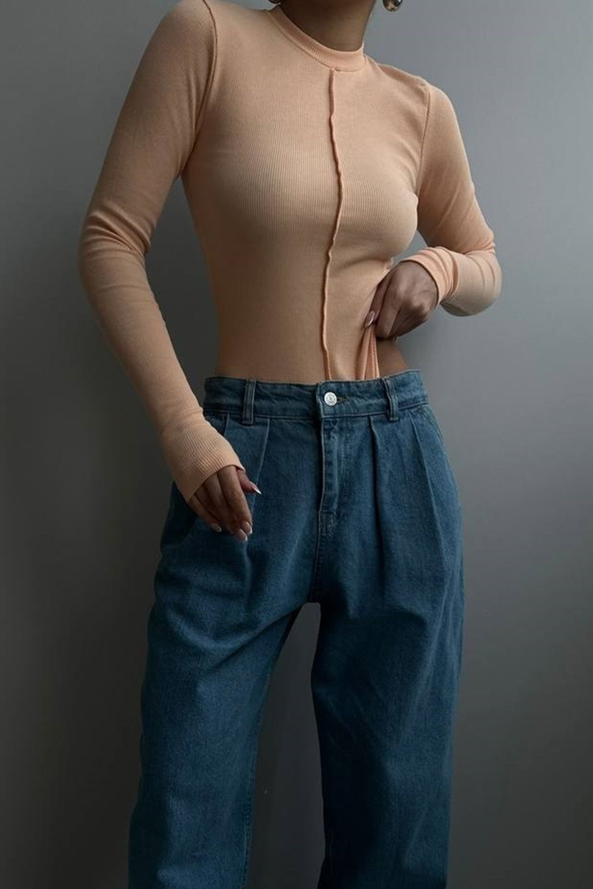lovebox-Body overlock portocaliu inversat pentru femei 5301 2