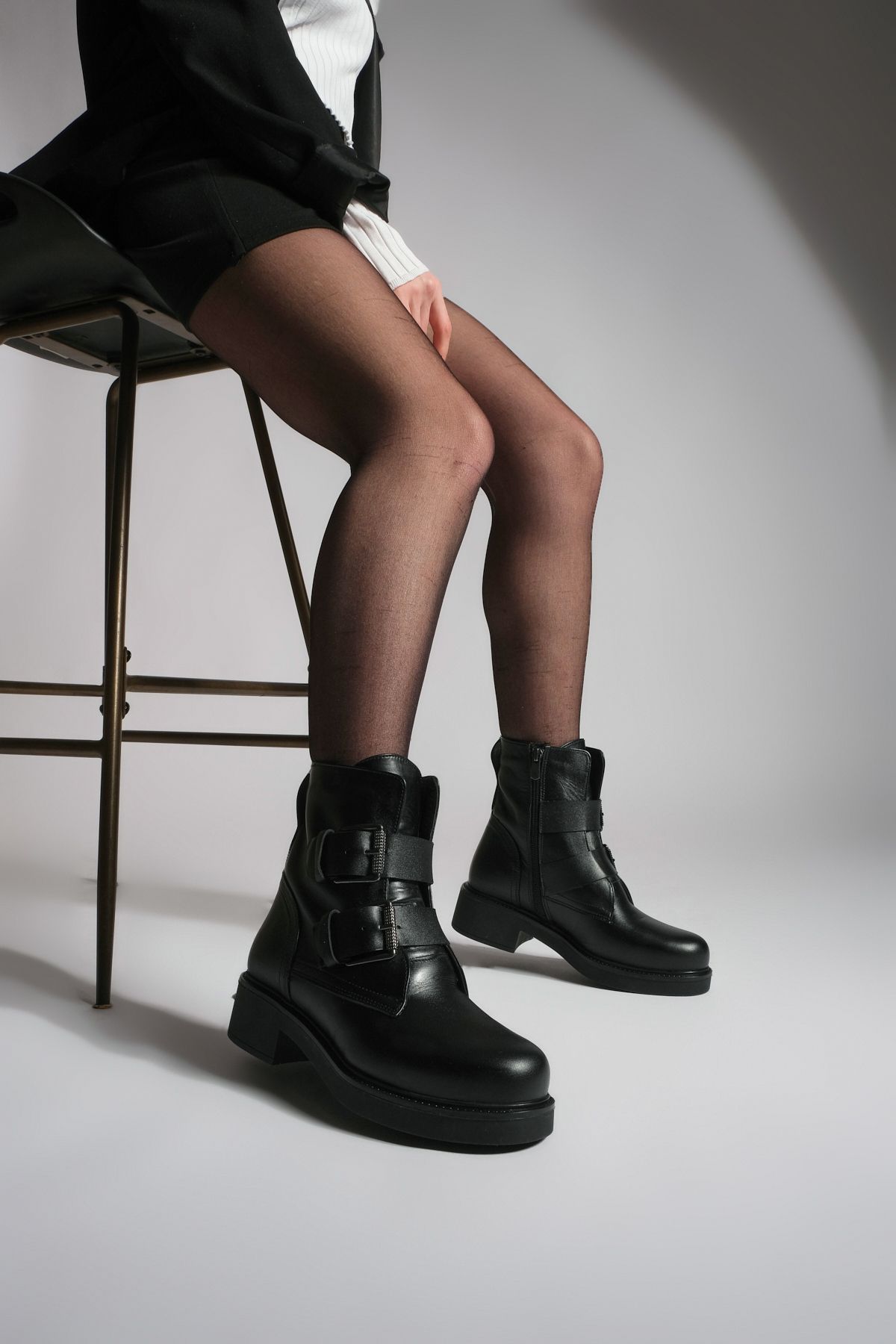 Marjin Ankle Boots Black Flat Trendyol